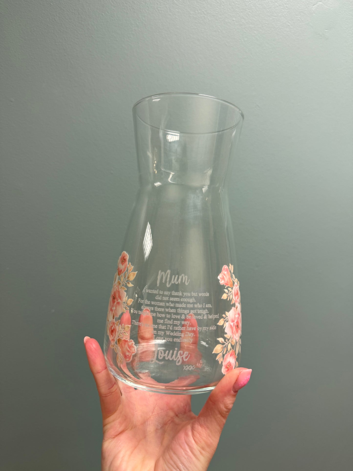 Personalised Engraved Vase- Mother of the Groom/Bride- Thank you Gift/Birthday