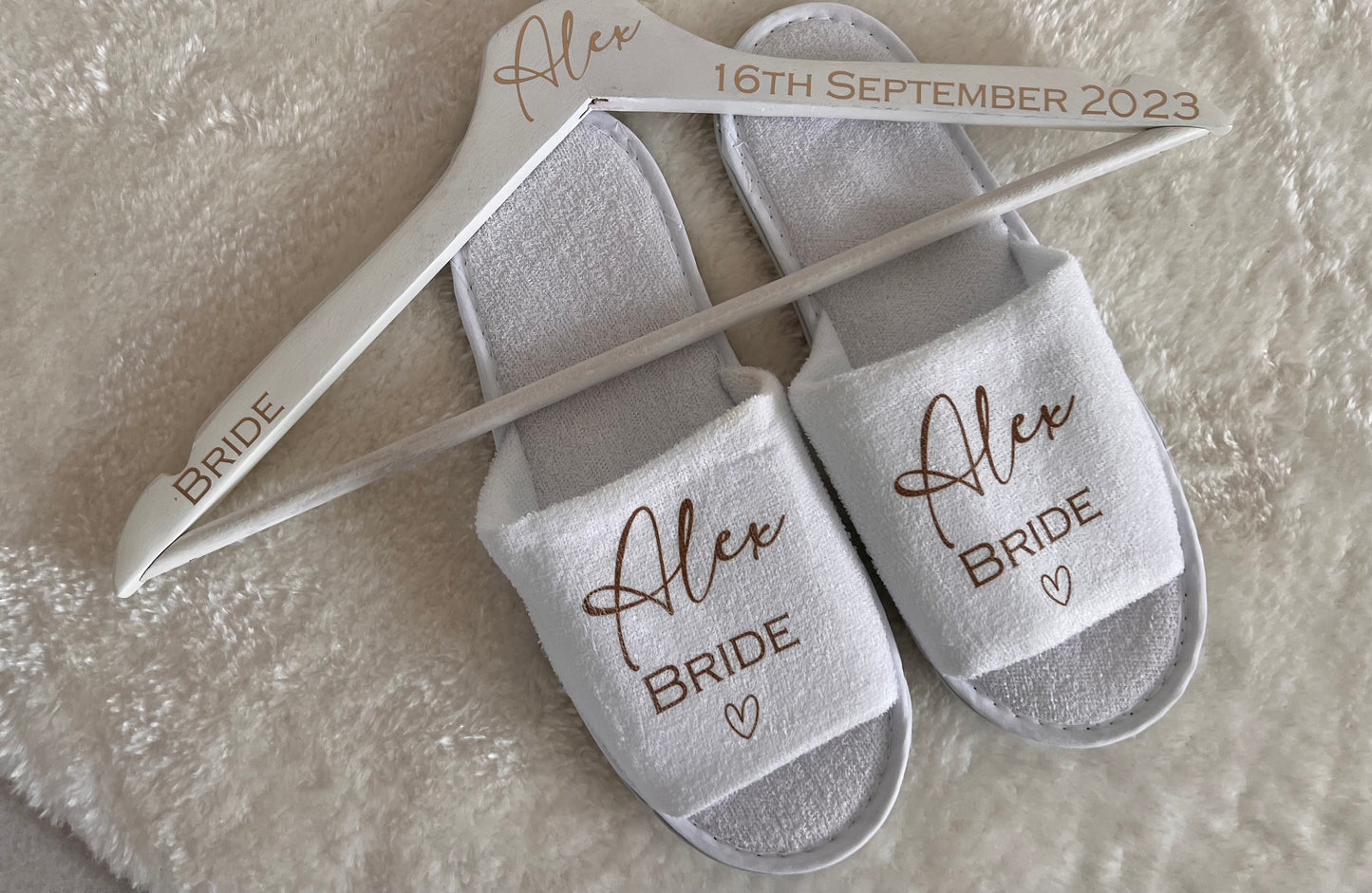 White Open Toe Spa Style Slippers