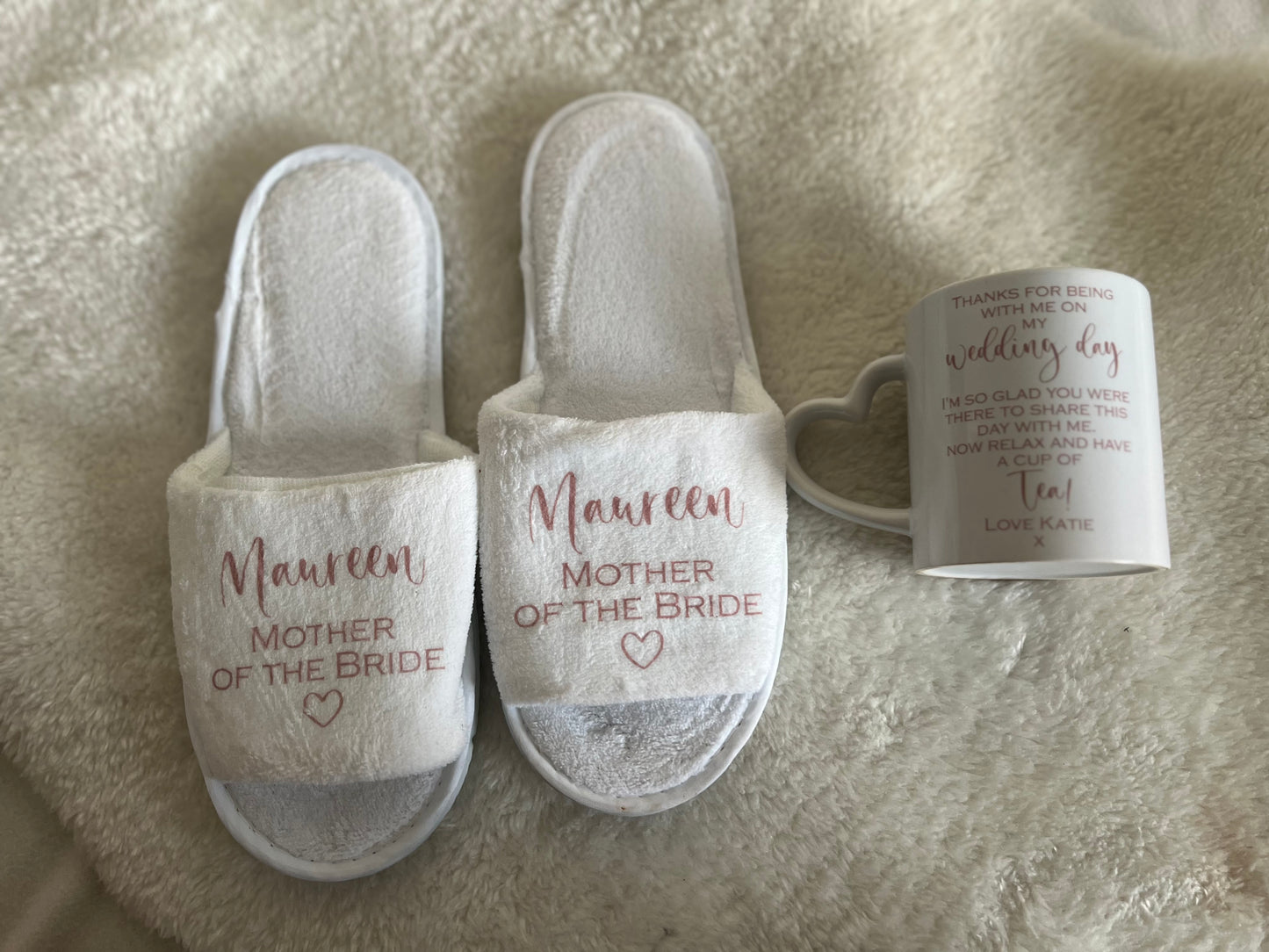 White Open Toe Spa Style Slippers