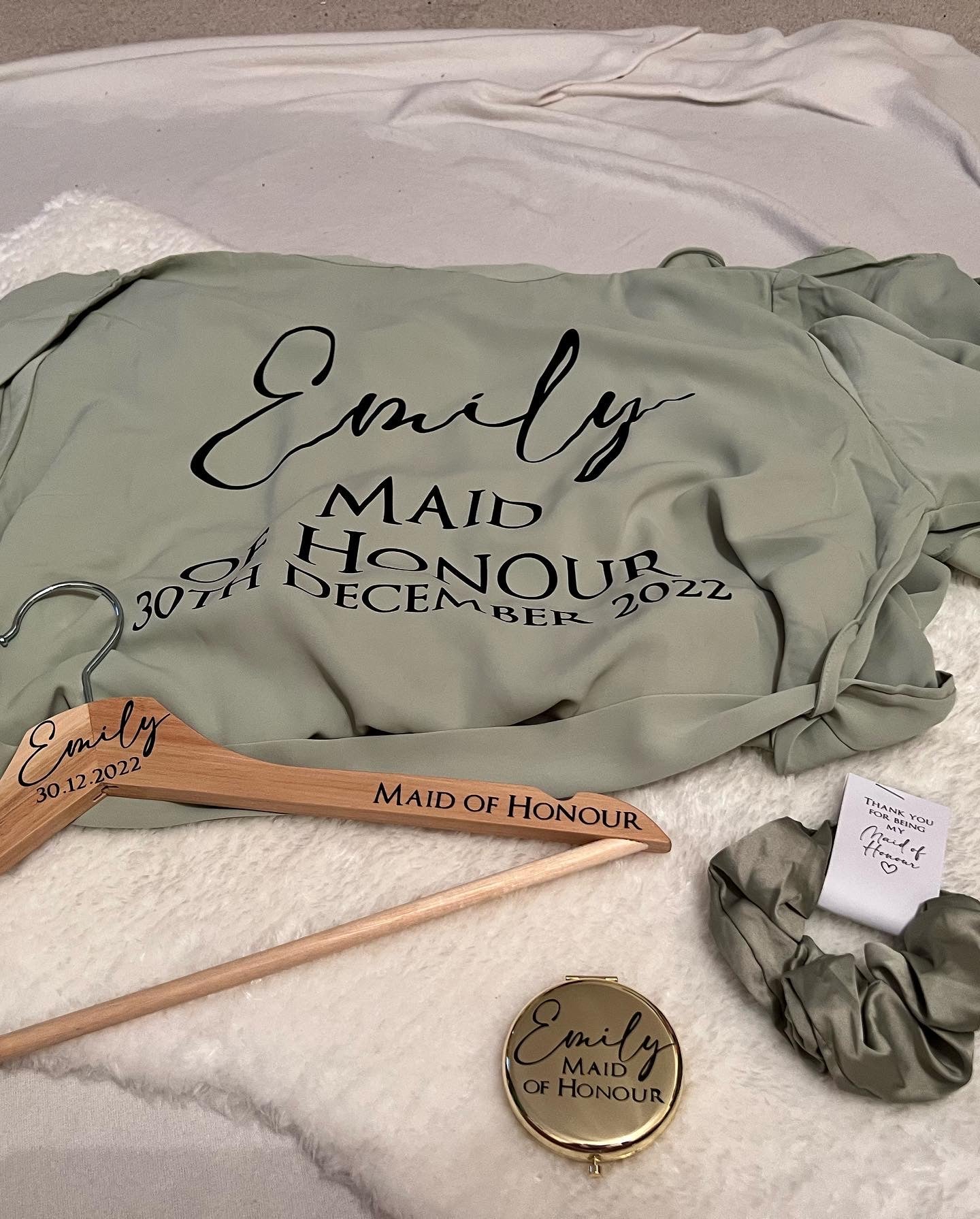 Satin Hair Scrunchies with Personalised Tag