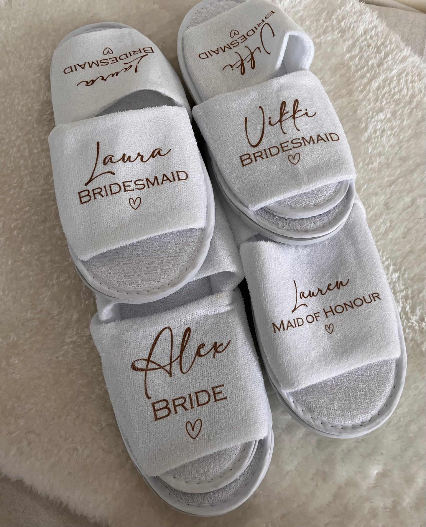 White Open Toe Spa Style Slippers