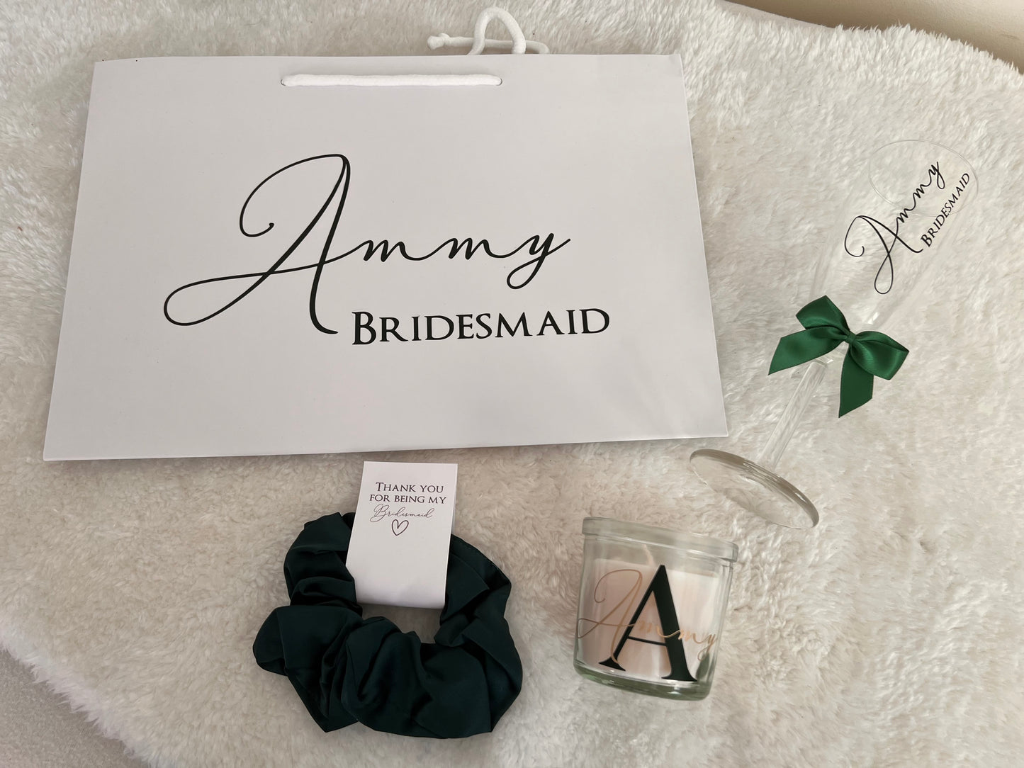Satin Hair Scrunchies with Personalised Tag