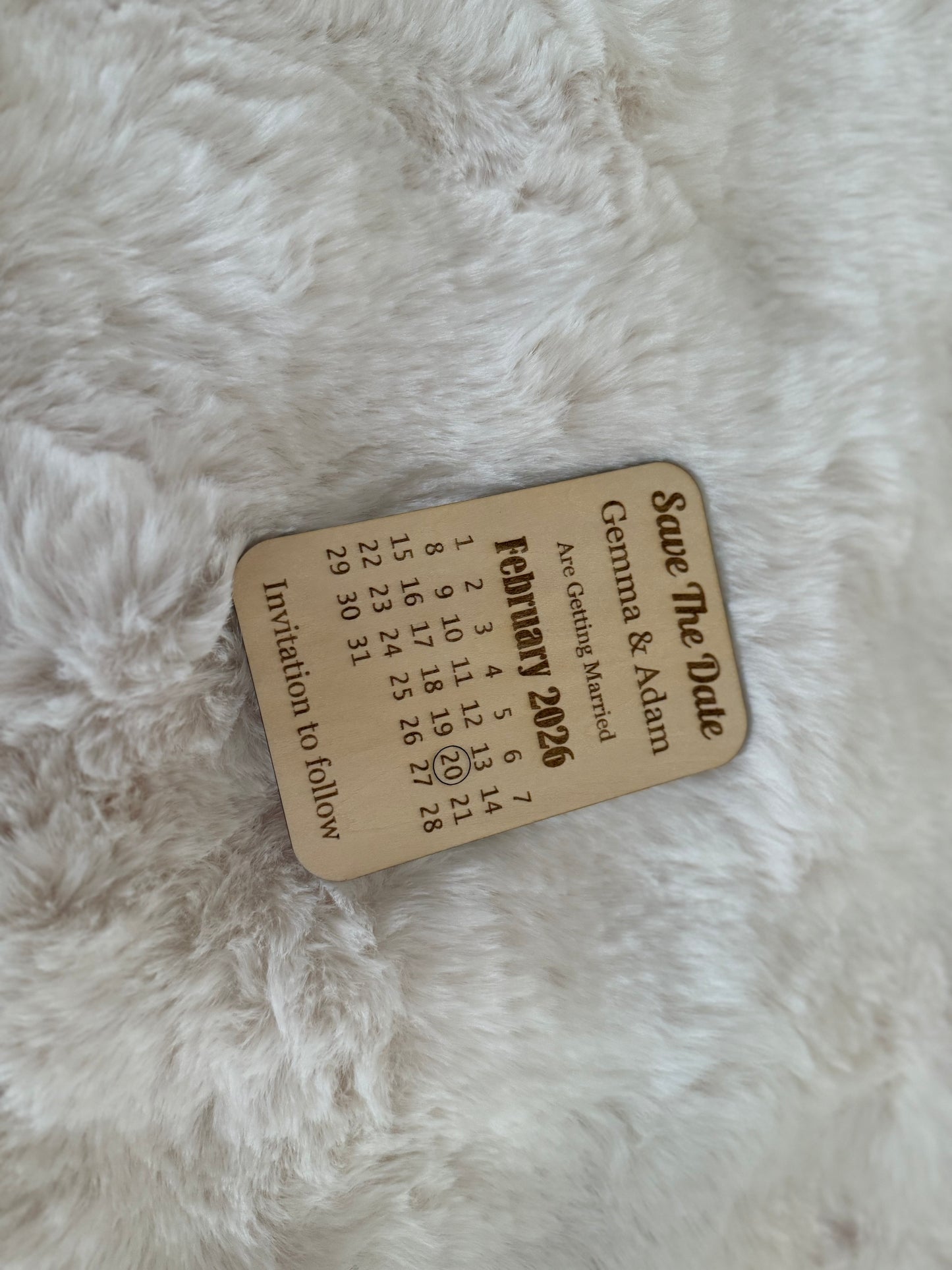 Wooden save the date invitations