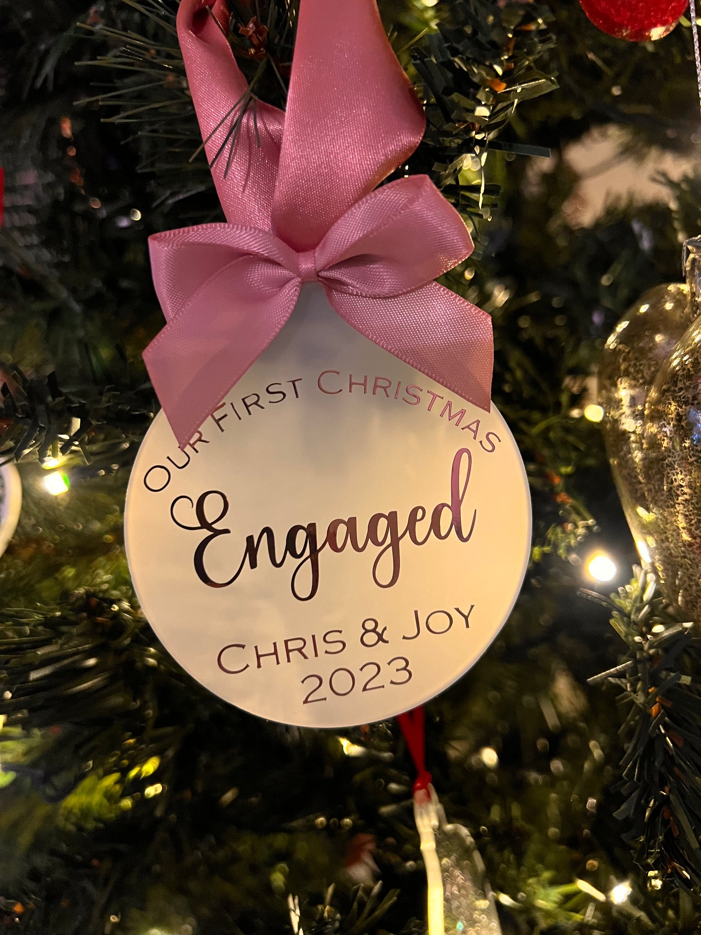 First Christmas Engaged Bauble