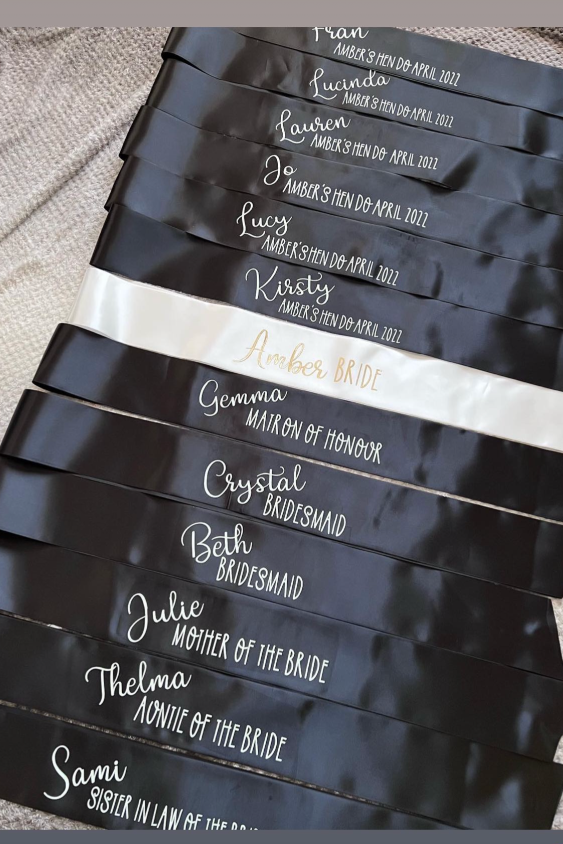 Personalised Hen Sashes