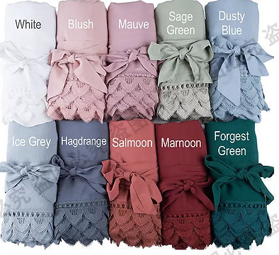 Adult 3 Layer Lace Edge Lace Cotton Robes