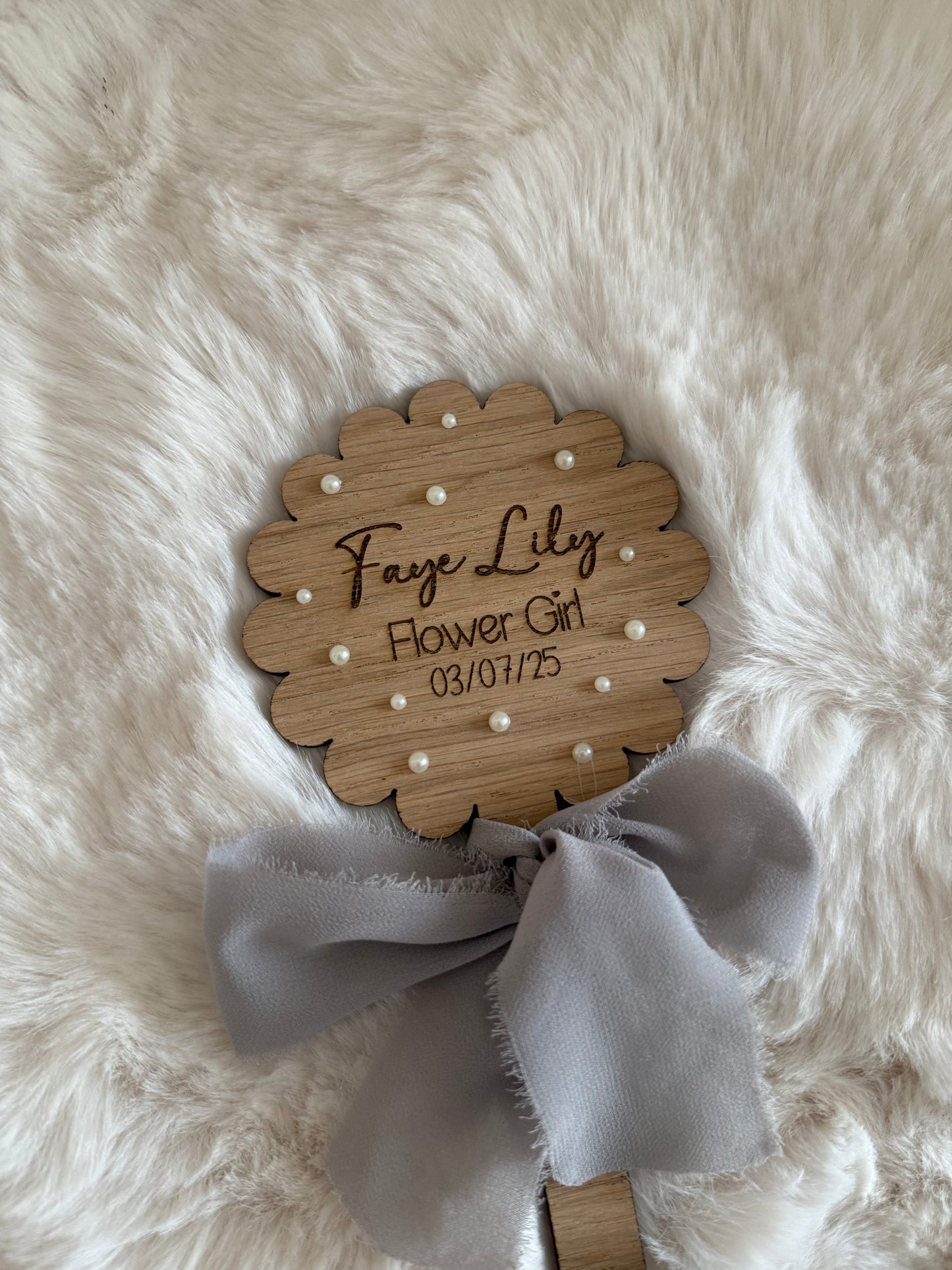 Engraved Wooden Flower Wand