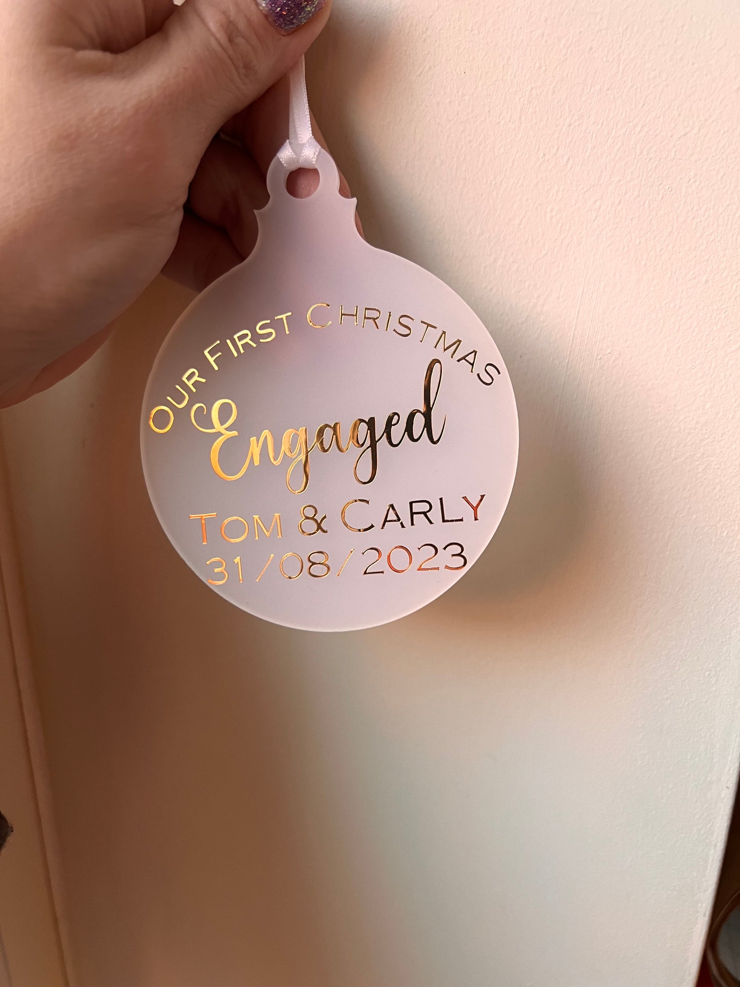 First Christmas Engaged Bauble