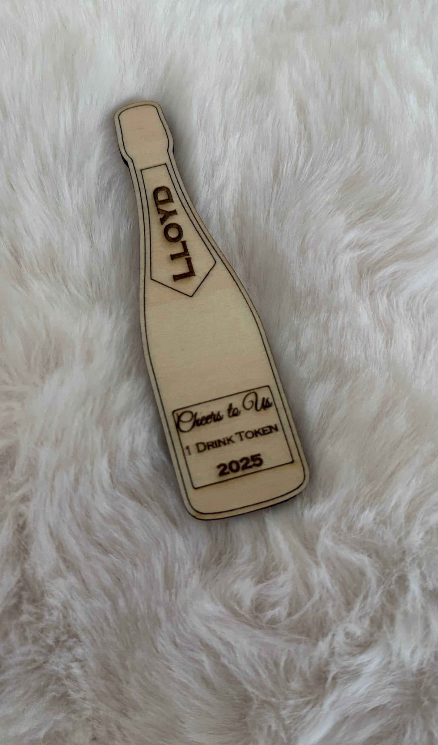 Drink token wedding favours