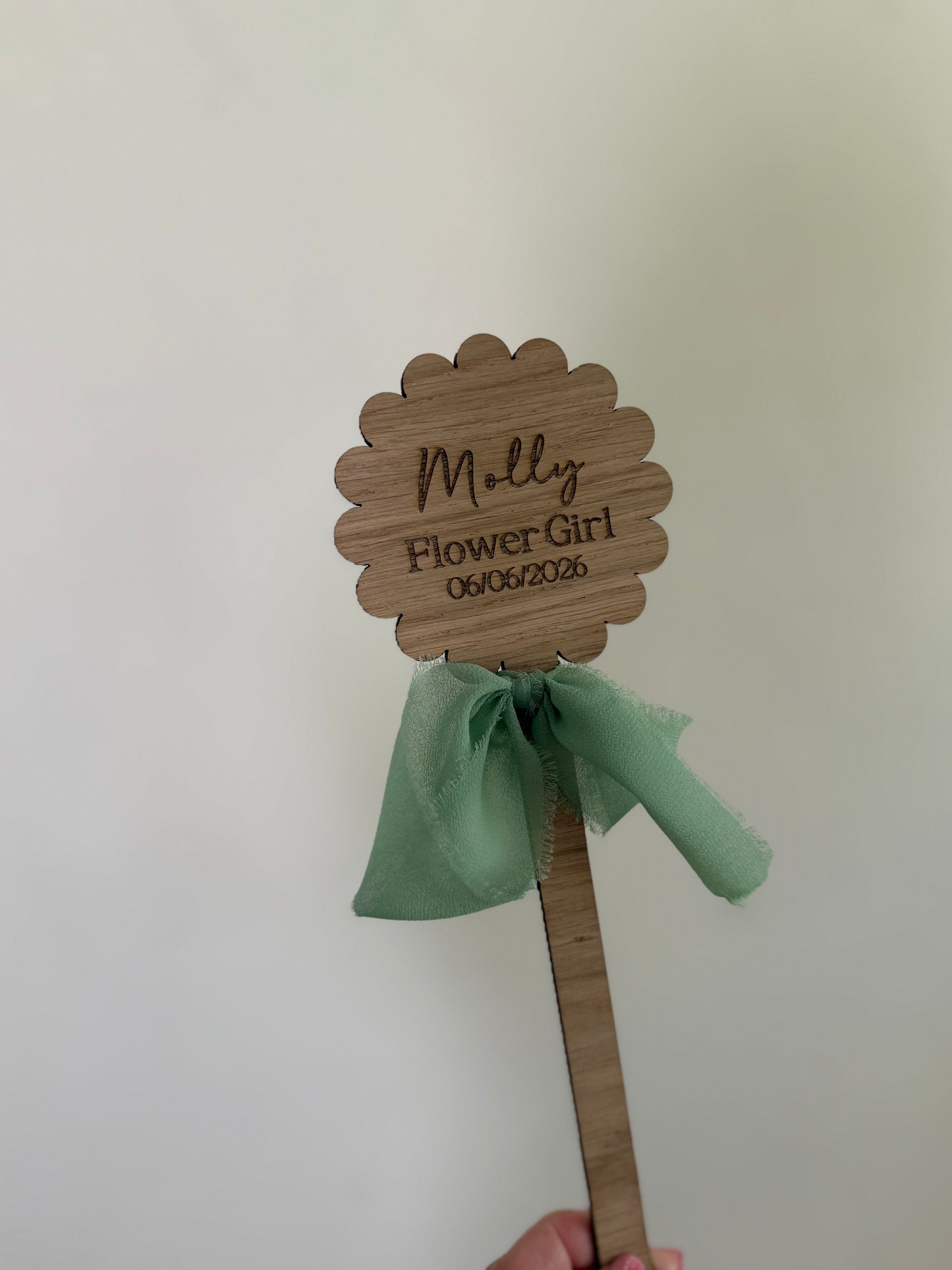 Engraved Wooden Flower Wand
