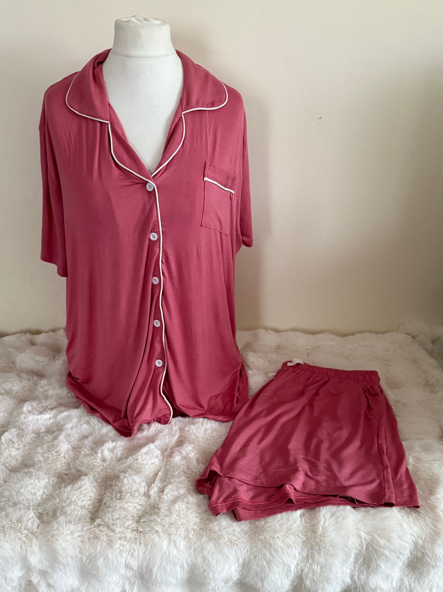 Adult Button Down Modal Short PJ's