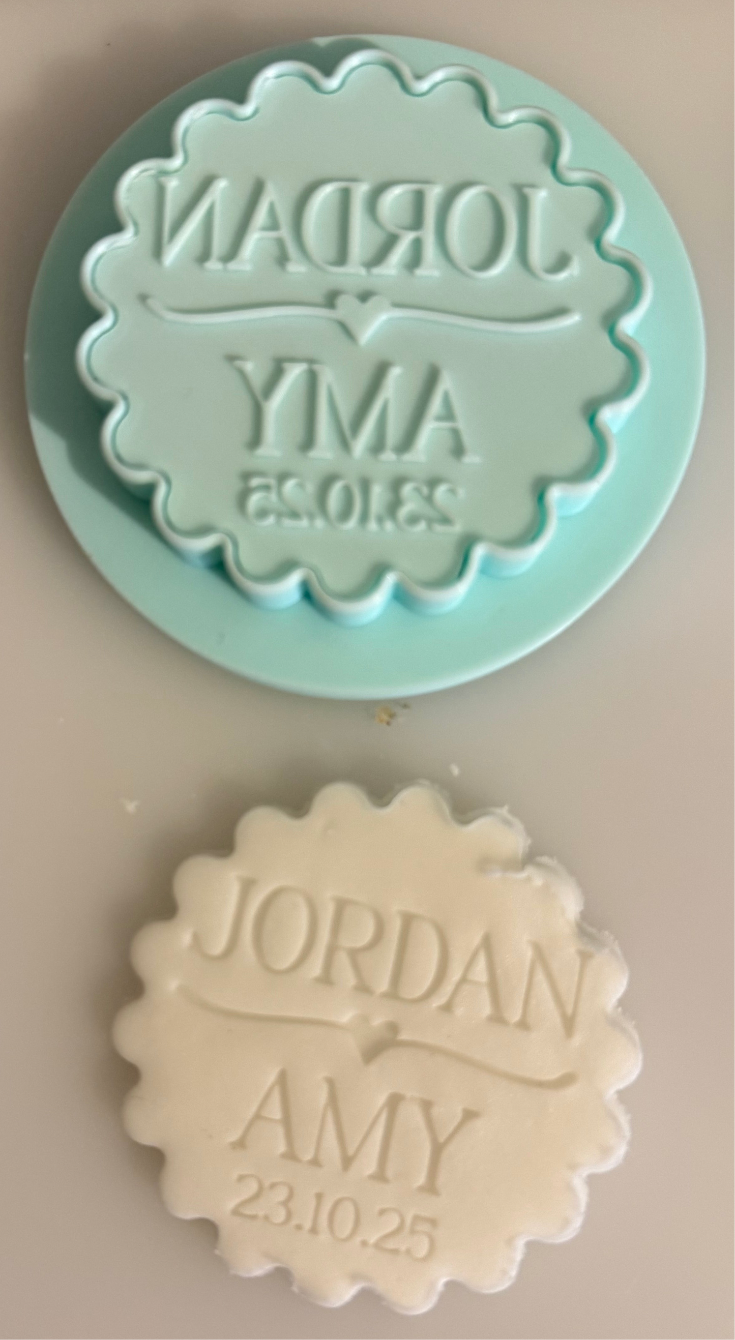 Personalised Cookie Cutter/Stamp- Birthday/wedding/baby shower