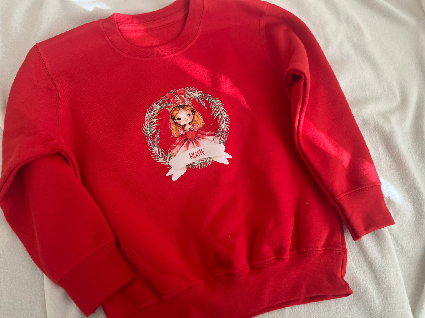 Child Red Christmas Personalised Sweater