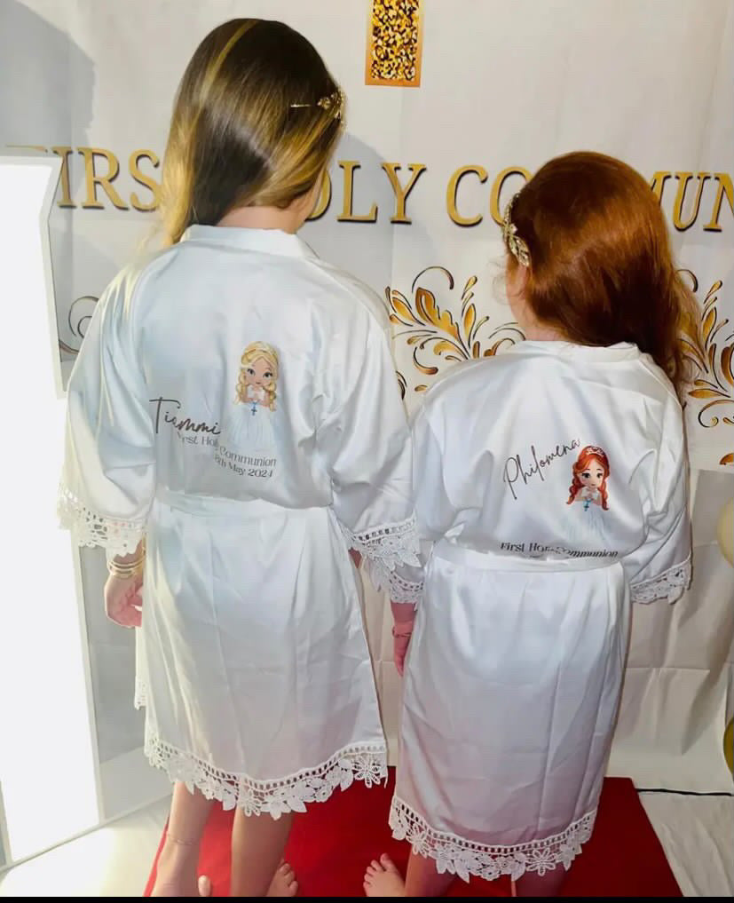 First Holy Communion Lace Sleeve Child Robe/PJ's