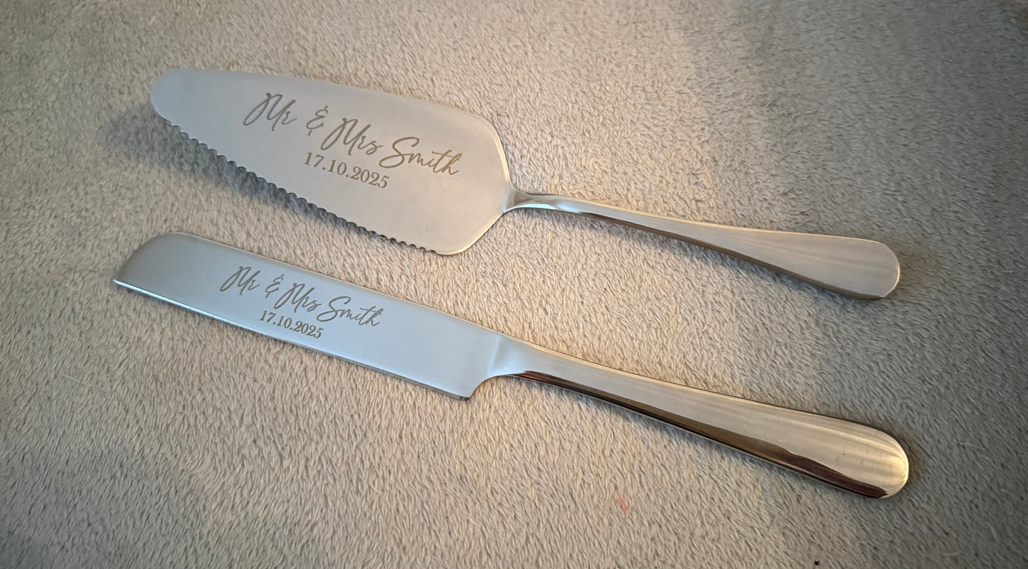 Personalised Cake Knife and Server