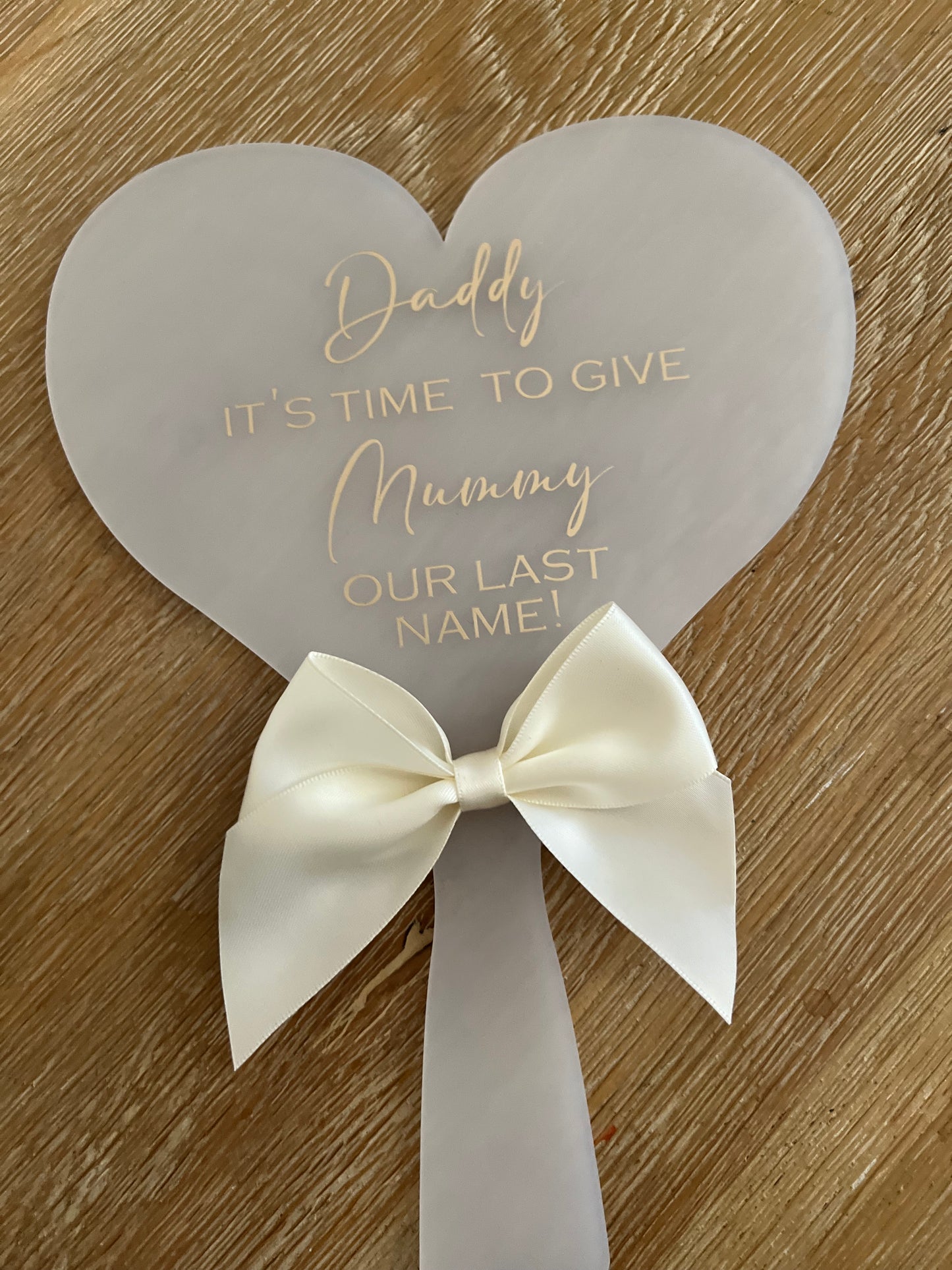 Acrylic Heart Paddle/Wand Sign with Bow