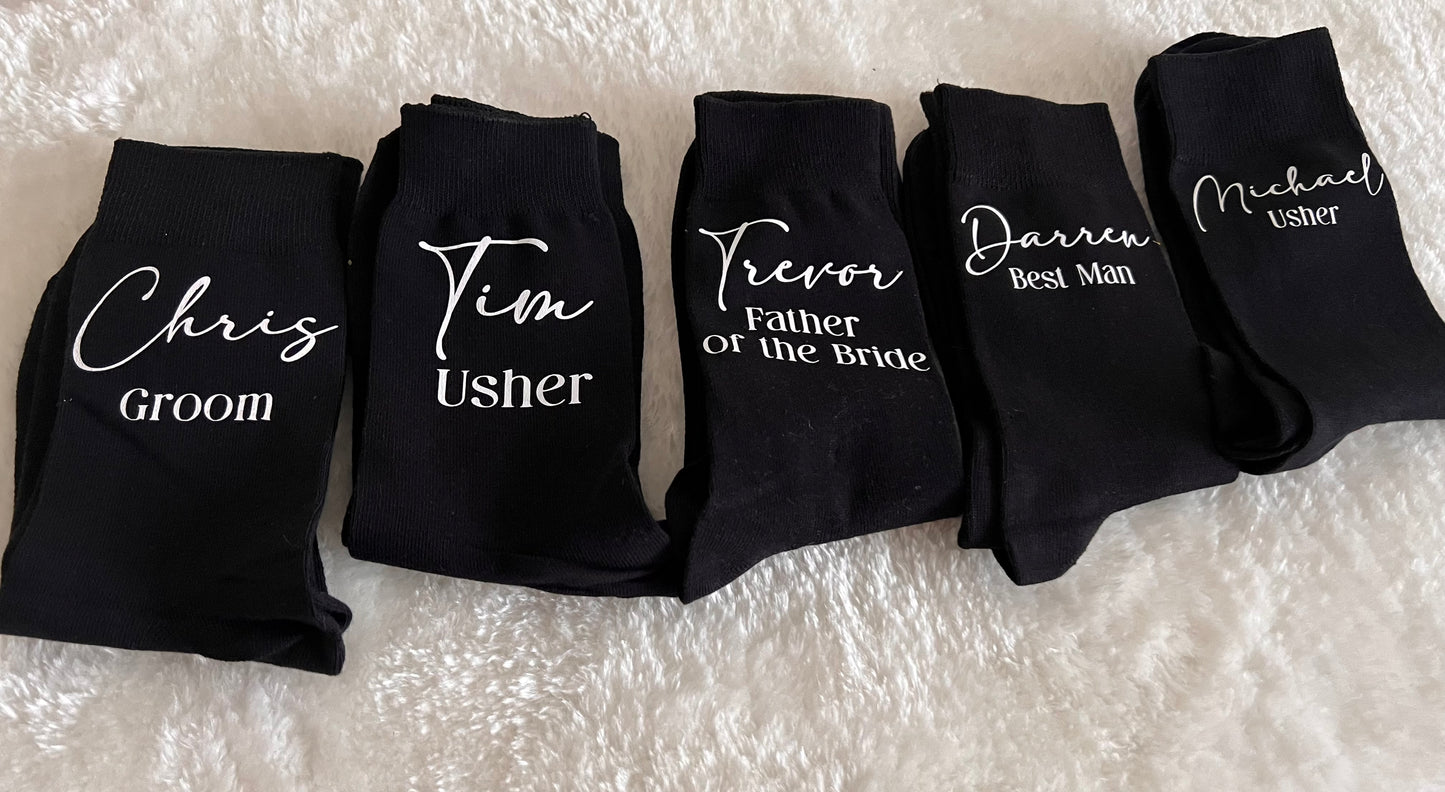 Personalised Black Socks