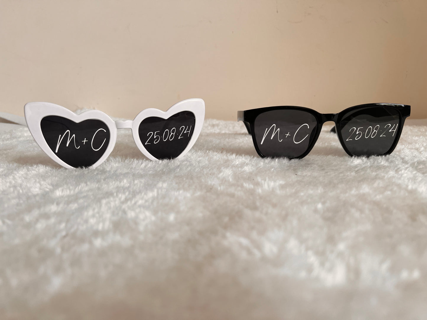 Personalised White or Black Heart Sunglasses