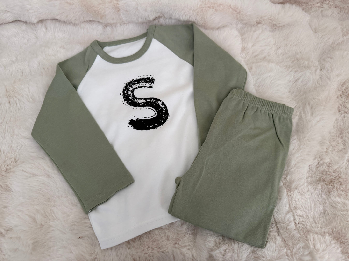 Block Colour Child Cotton Kids Pjs Long