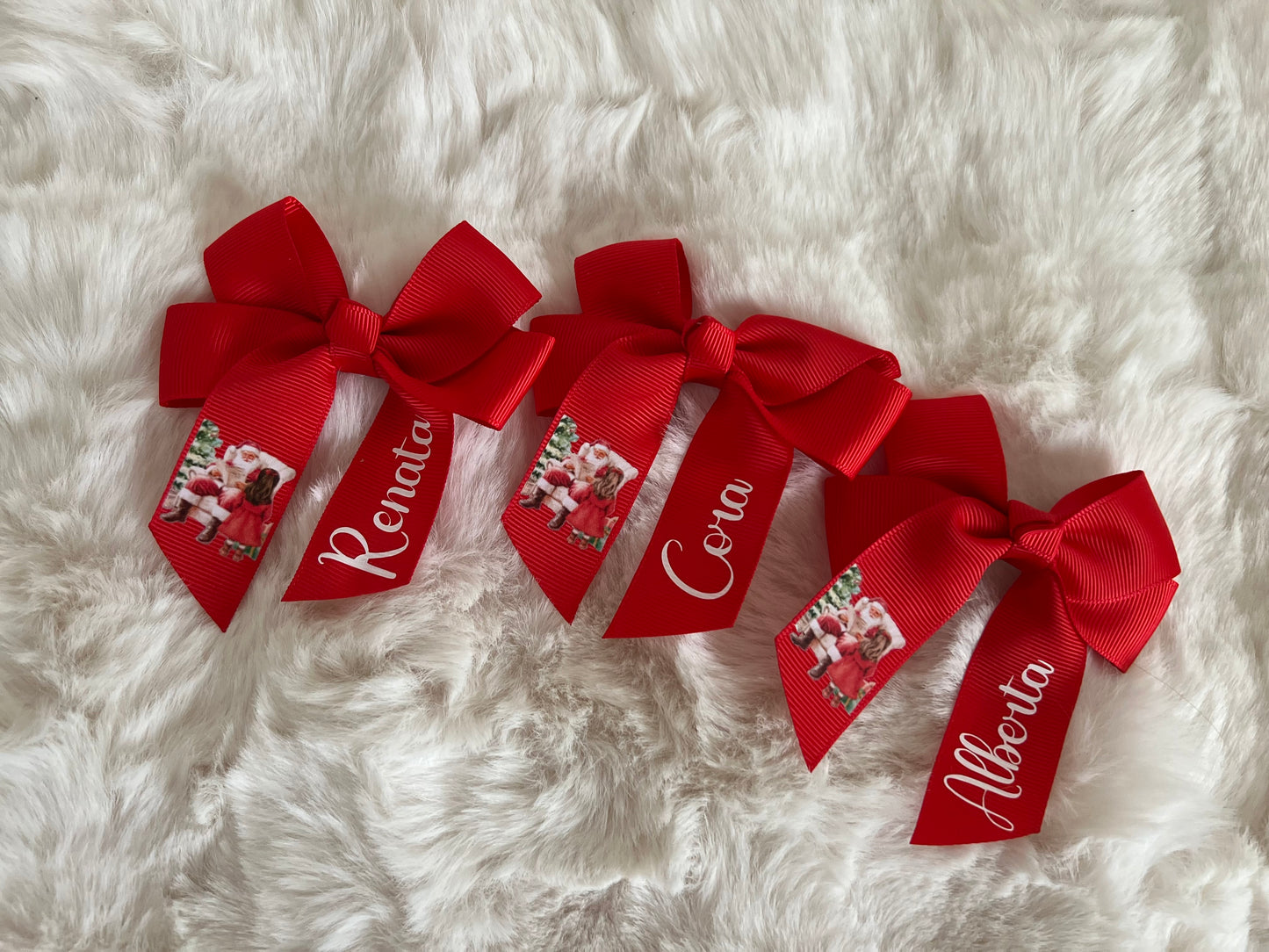 Personalised Christmas/Santa Hair 4 inch Bow