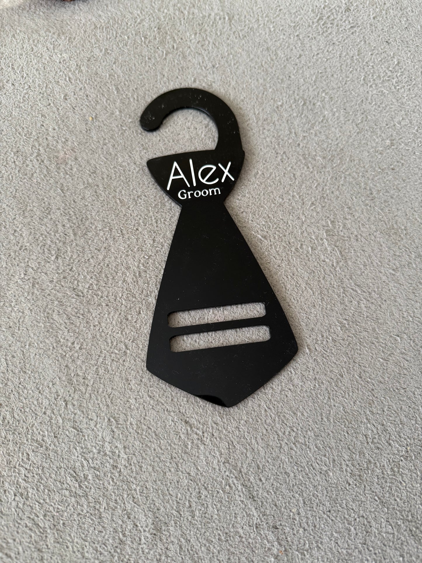 Acrylic Personalised Black Tie Holder