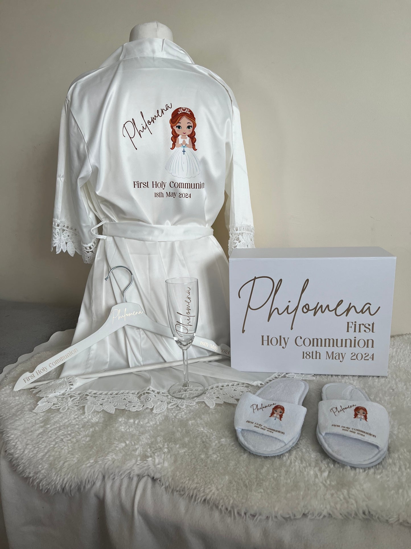 First Holy Communion Lace Sleeve Child Robe/PJ's
