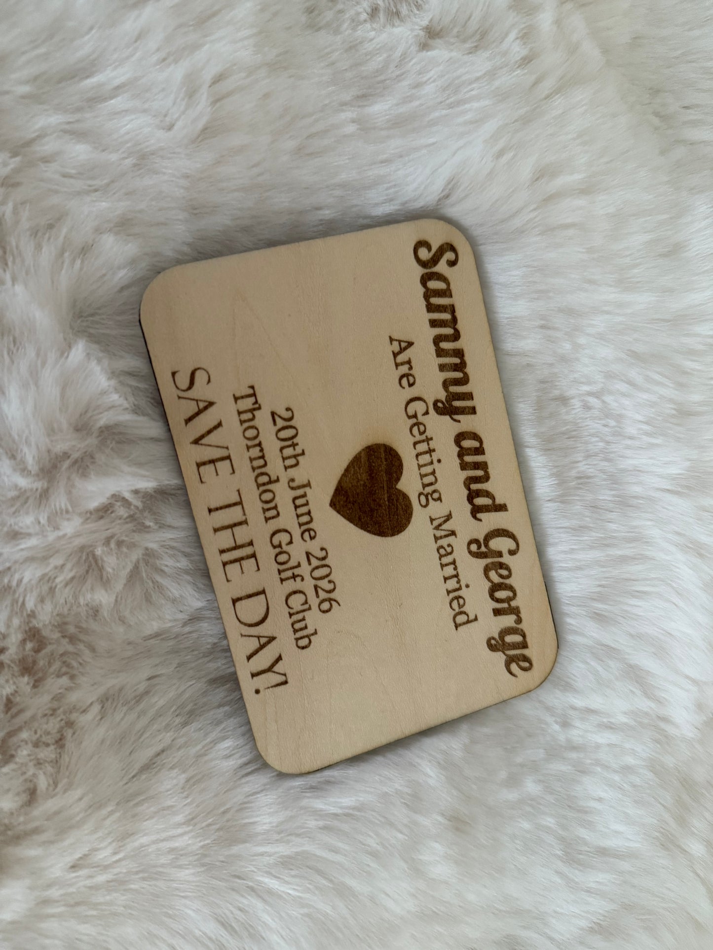 Wooden save the date invitations