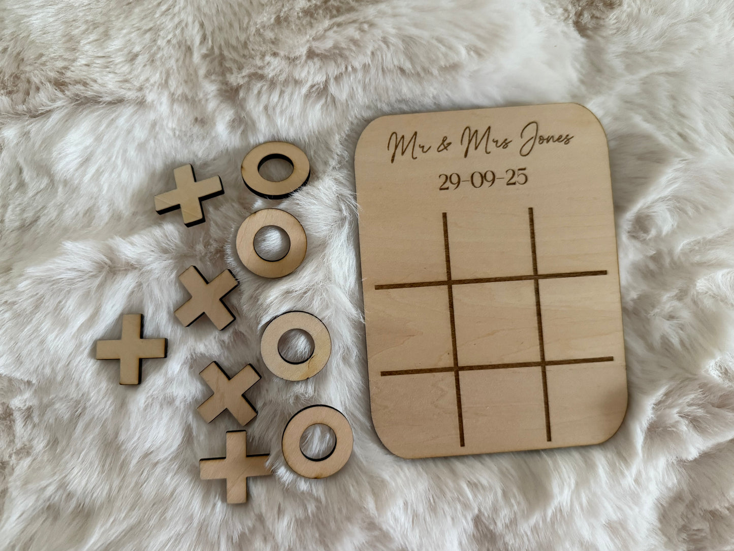Wooden Hearts and Crosses board game