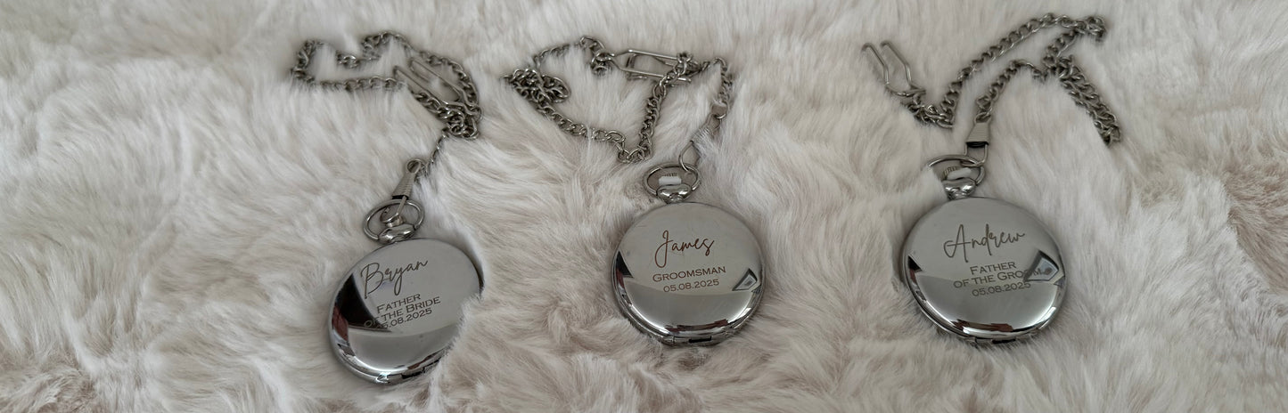 Personalised engraved pocket watch