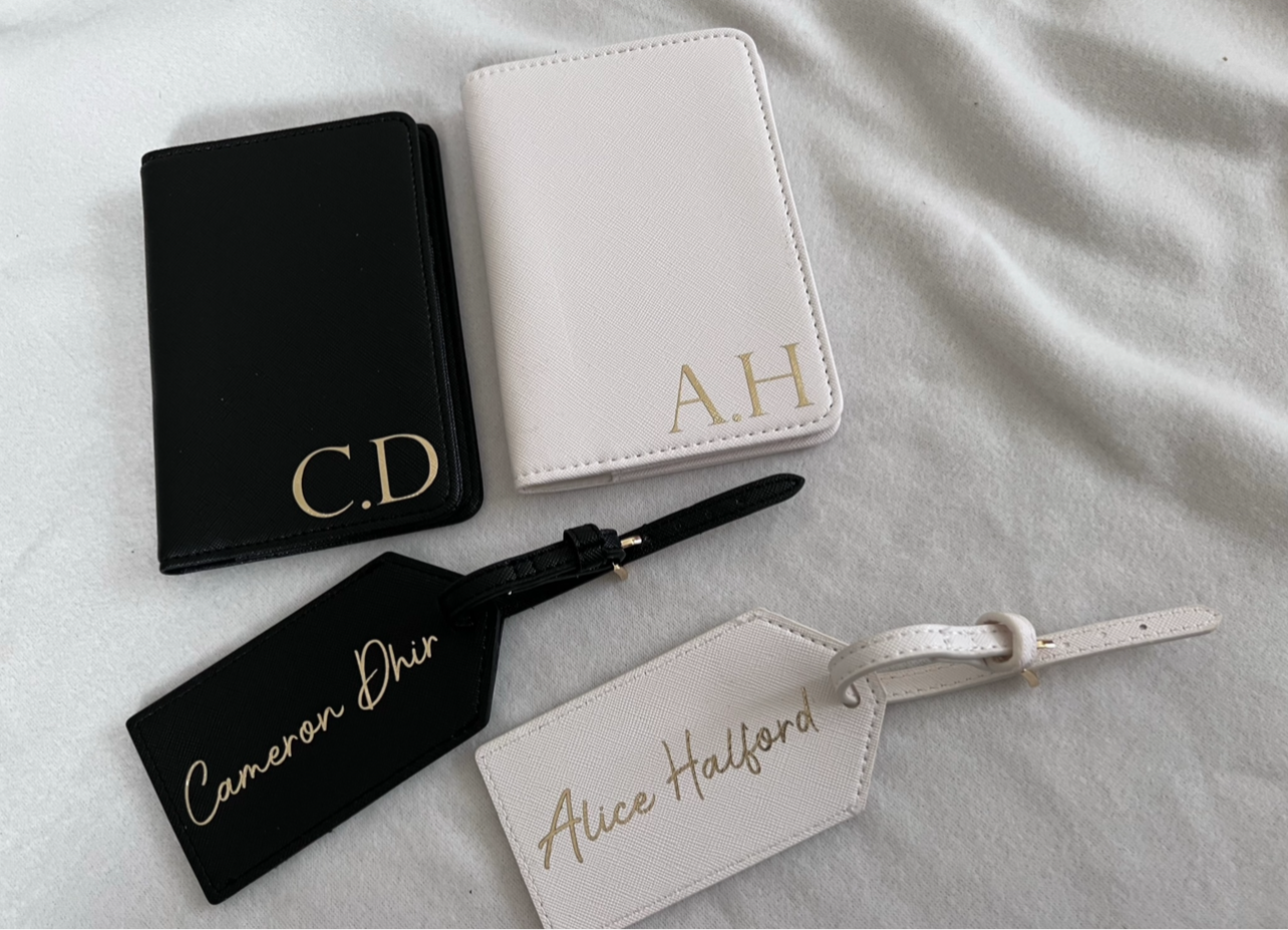 Leather Look Pu Passport Cover and Tag Set