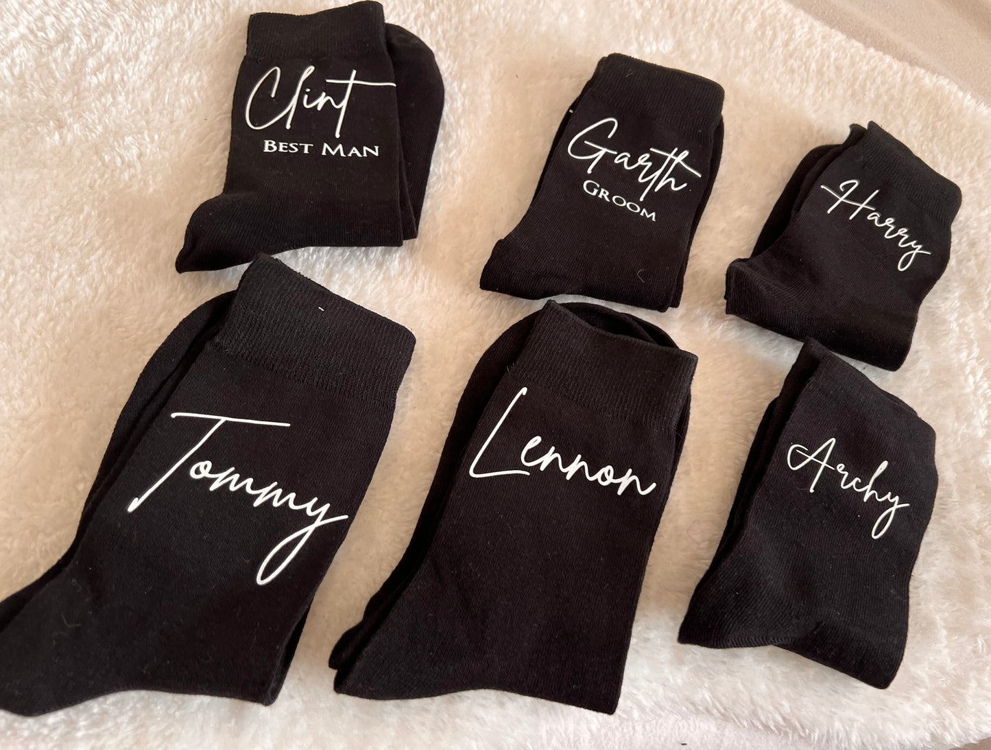 Personalised Black Socks