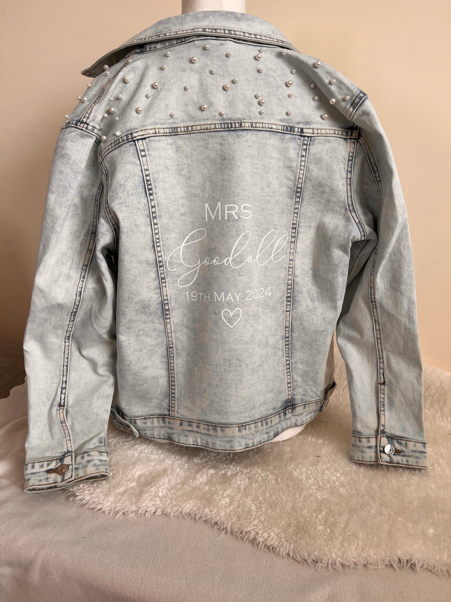 Personalised Pearl Denim Jacket