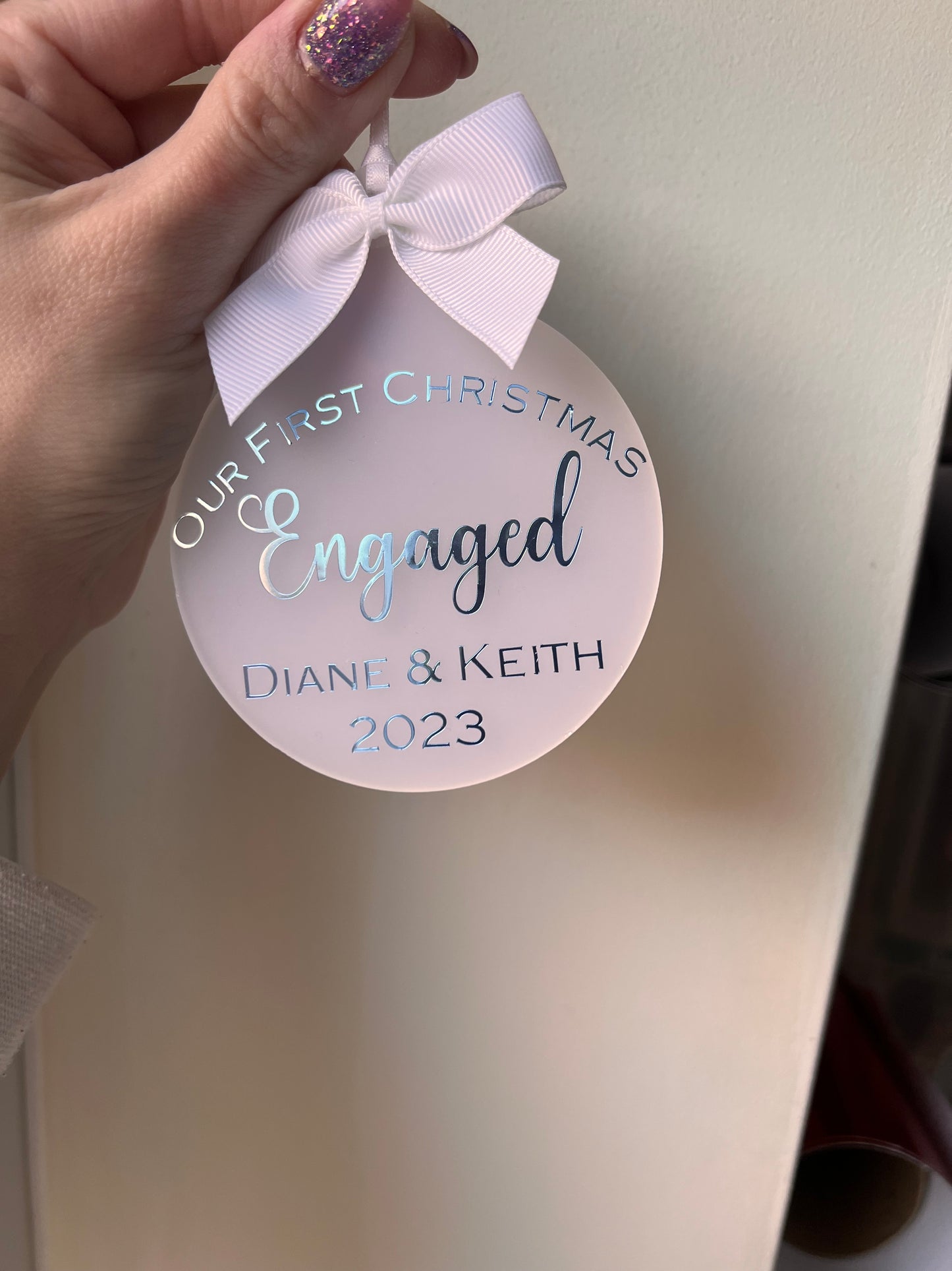 First Christmas Engaged Bauble