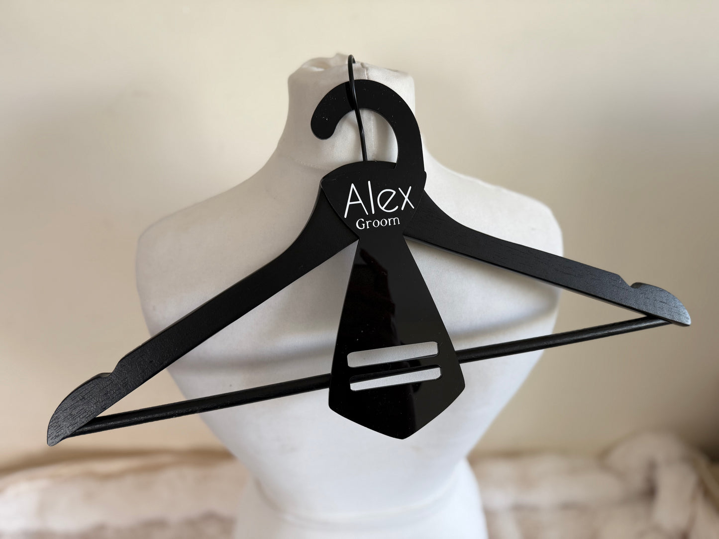 Acrylic Personalised Black Tie Holder