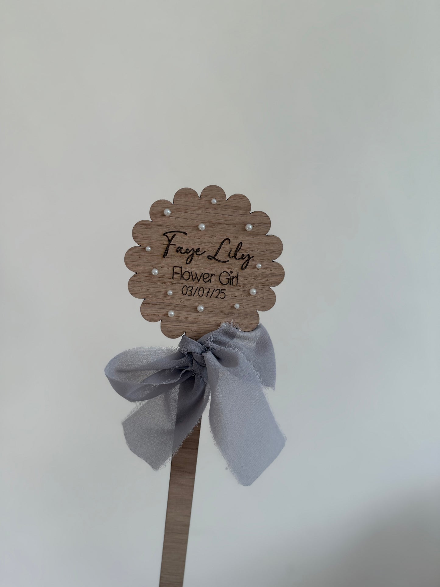 Engraved Wooden Flower Wand