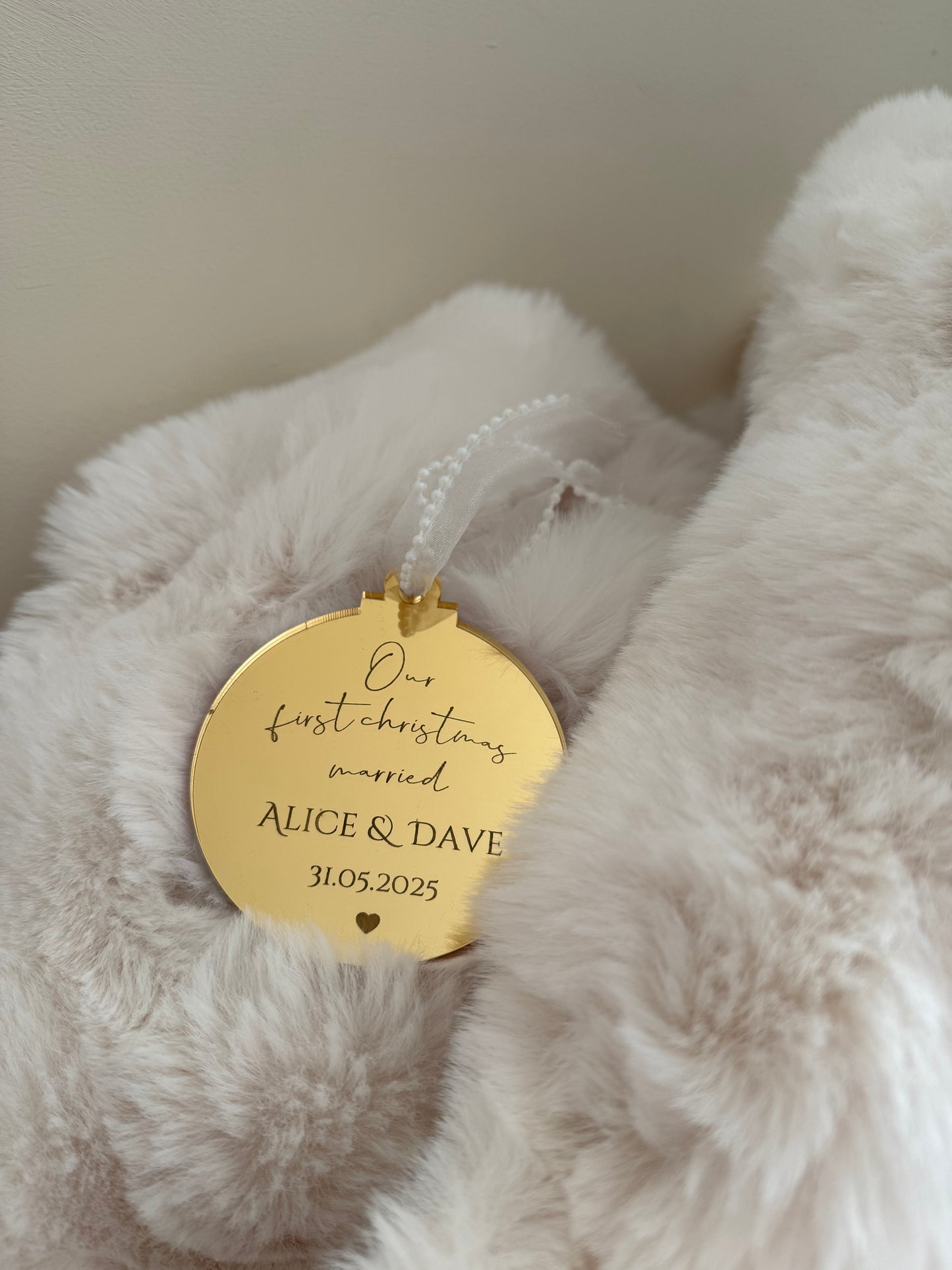 Engraved Mirror Christmas Bauble
