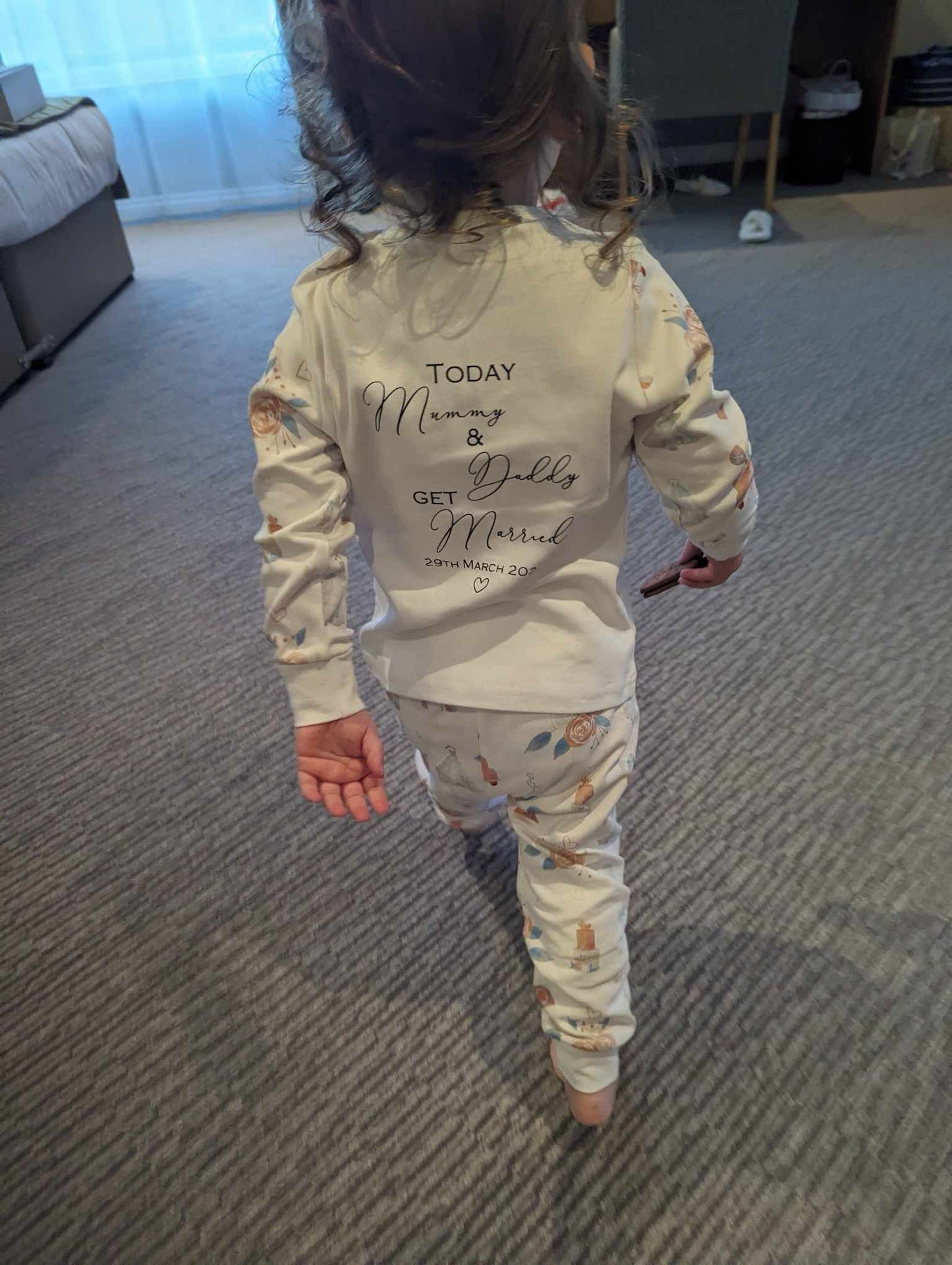 Wedding Print Cotton Kids Pjs Long