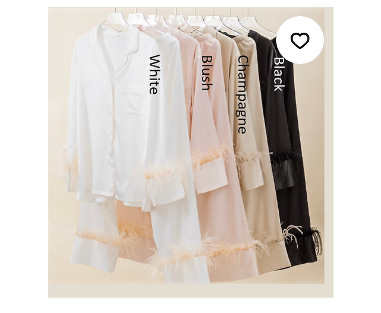 Feather Long PJ Set