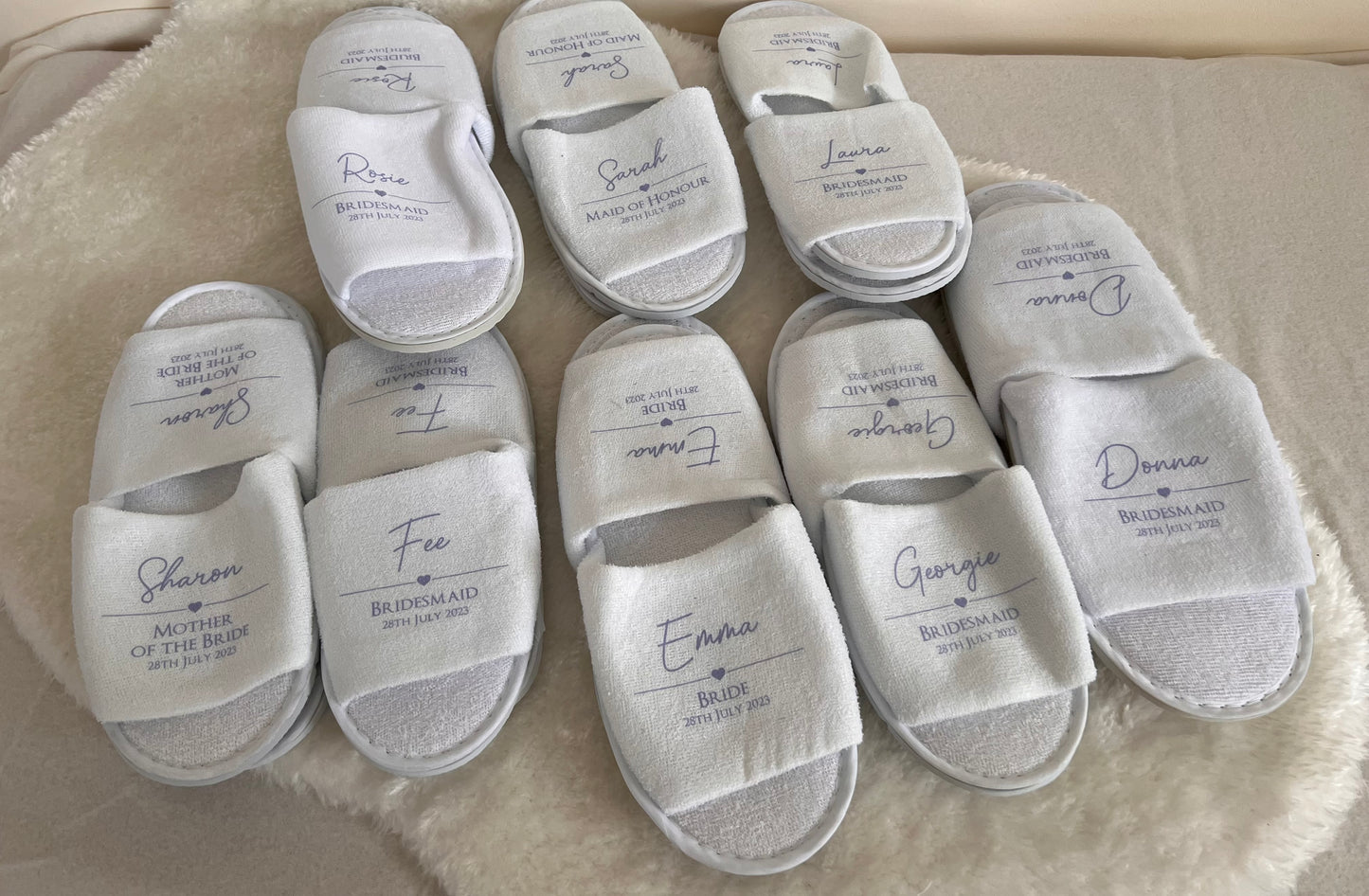 White Open Toe Spa Style Slippers