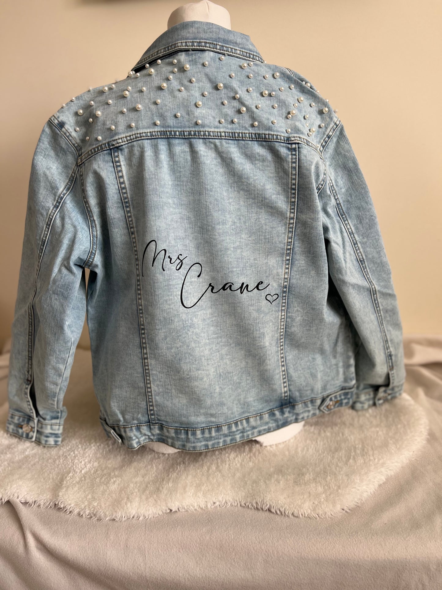 Personalised Pearl Denim Jacket