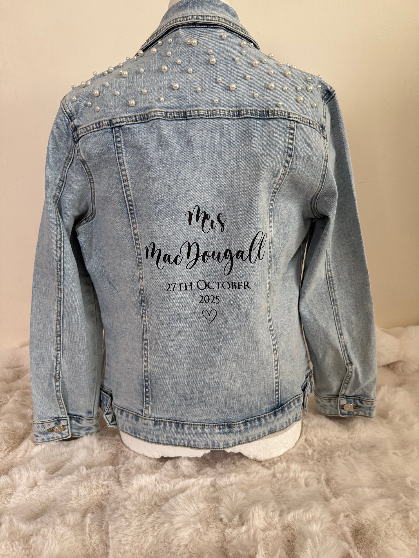 Personalised Pearl Denim Jacket