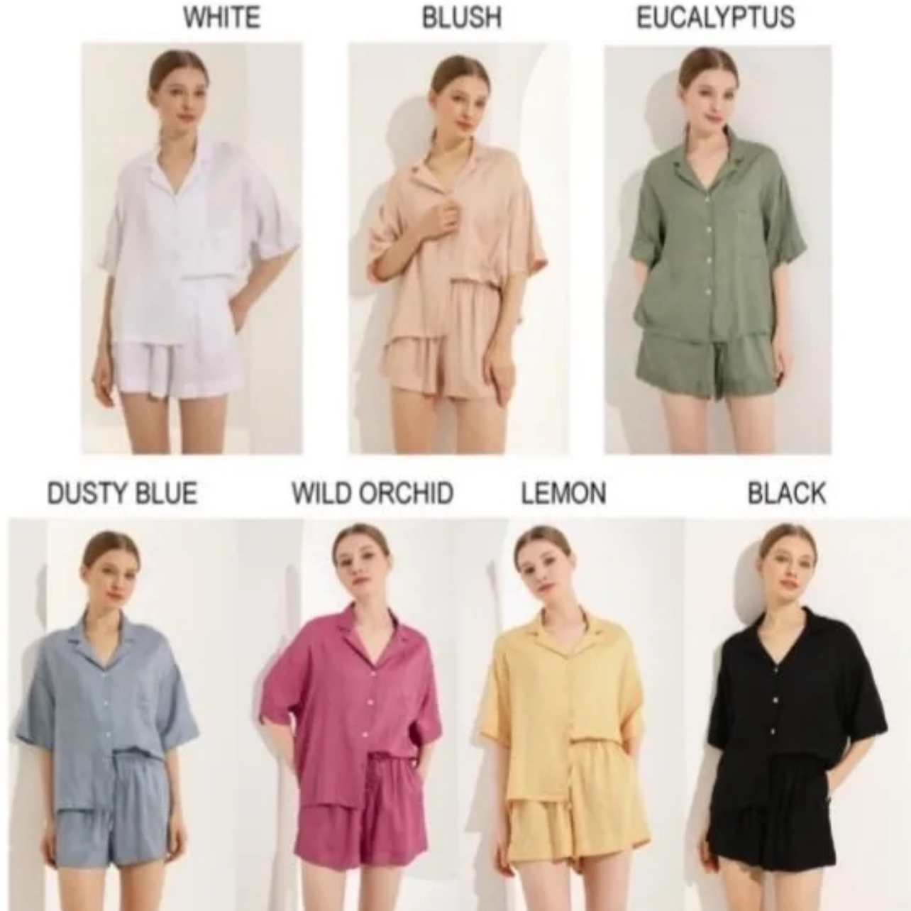 Adult Linen Blend Short PJ Set