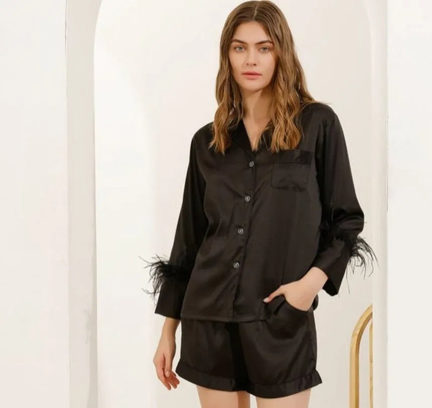 Feather Short Adult PJ Set