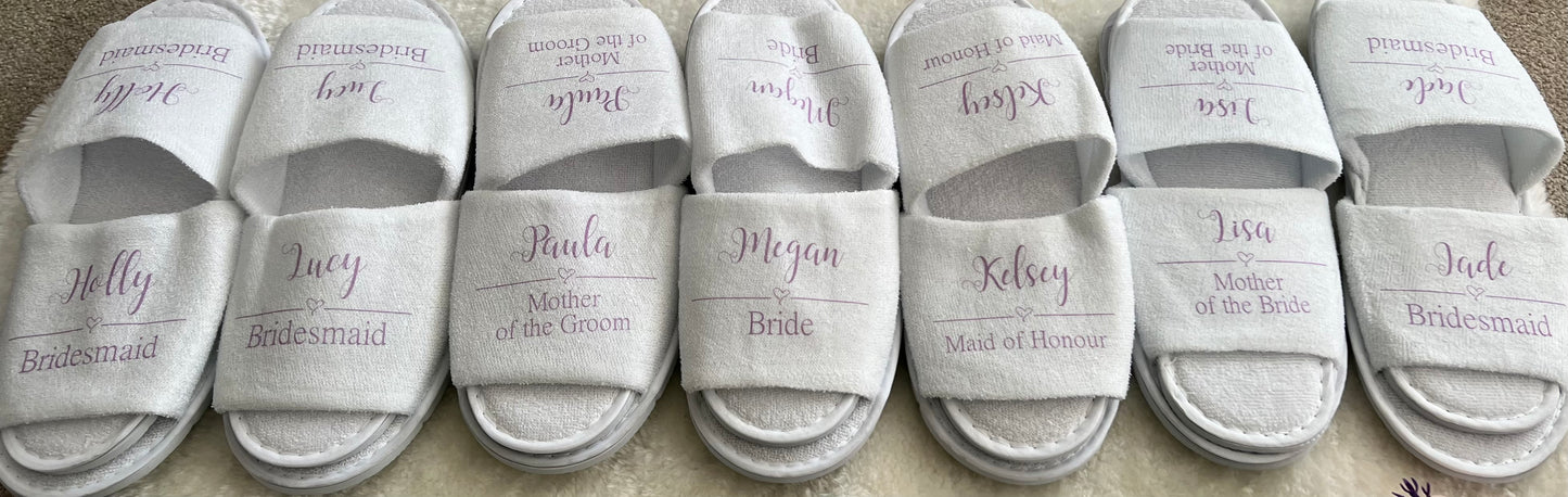 White Open Toe Spa Style Slippers