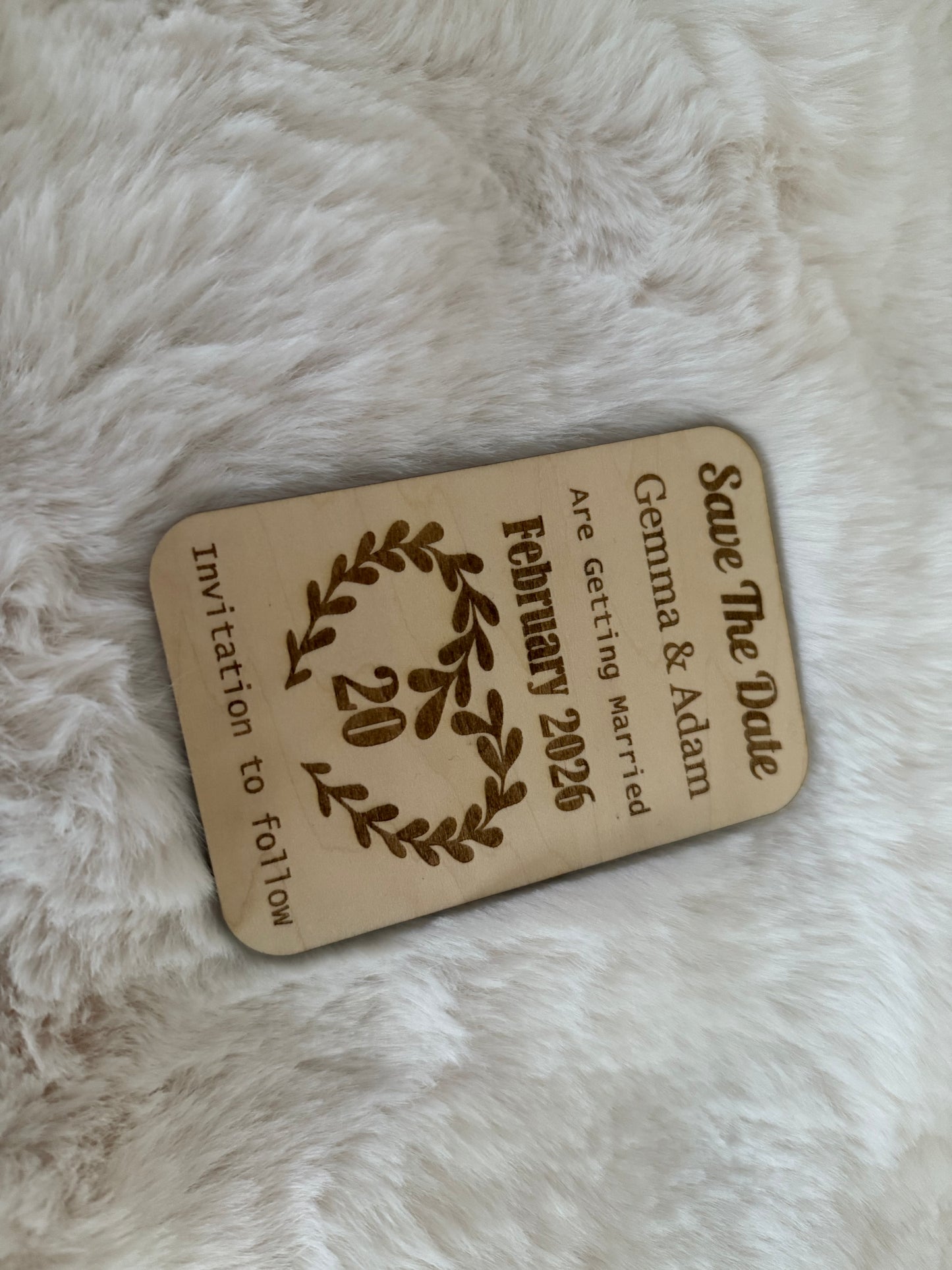 Wooden save the date invitations