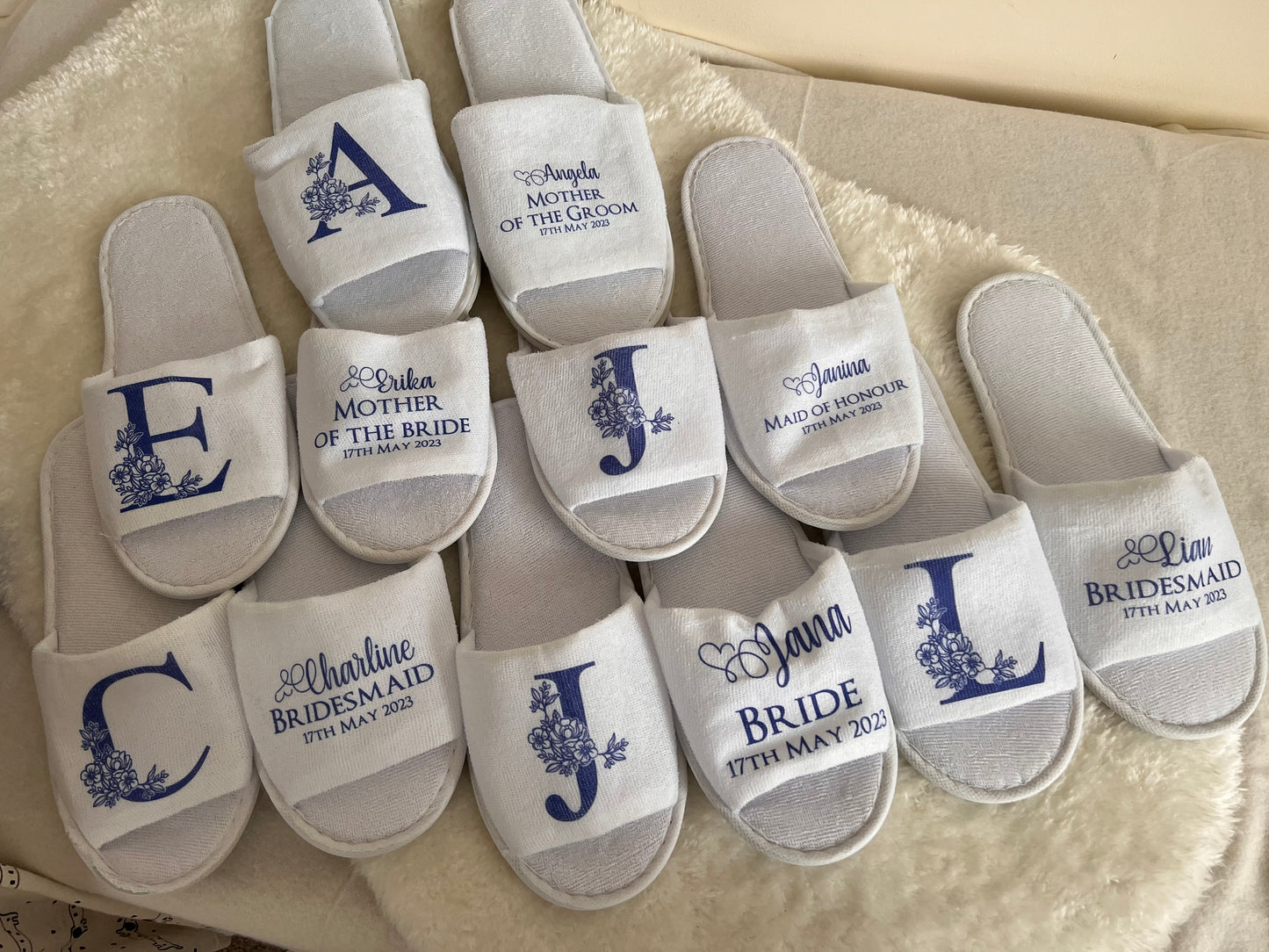 White Open Toe Spa Style Slippers