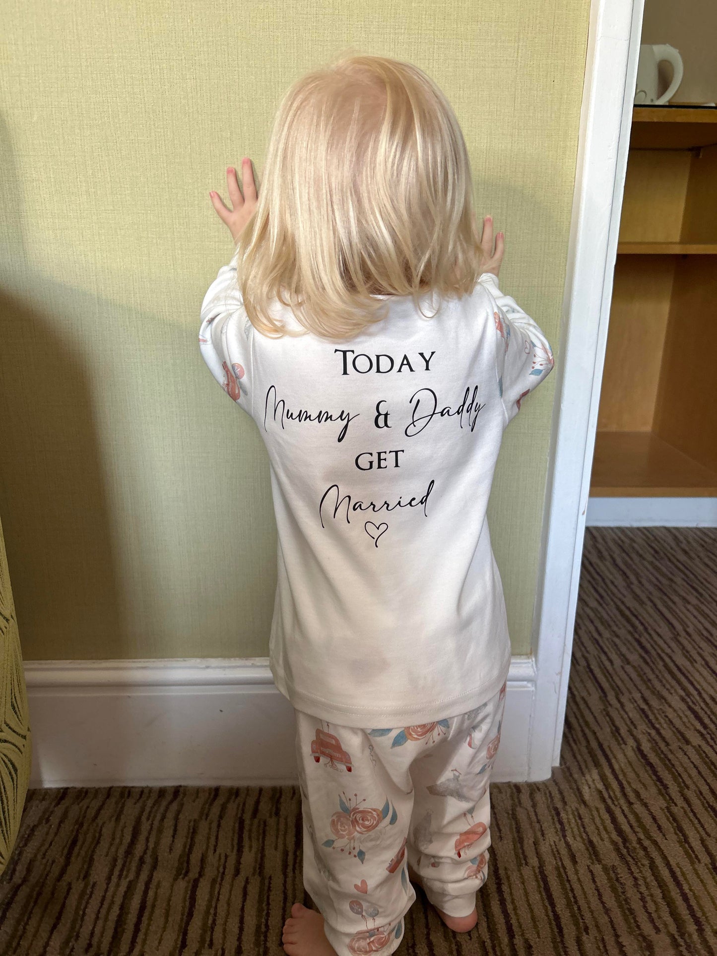 Wedding Print Cotton Kids Pjs Long