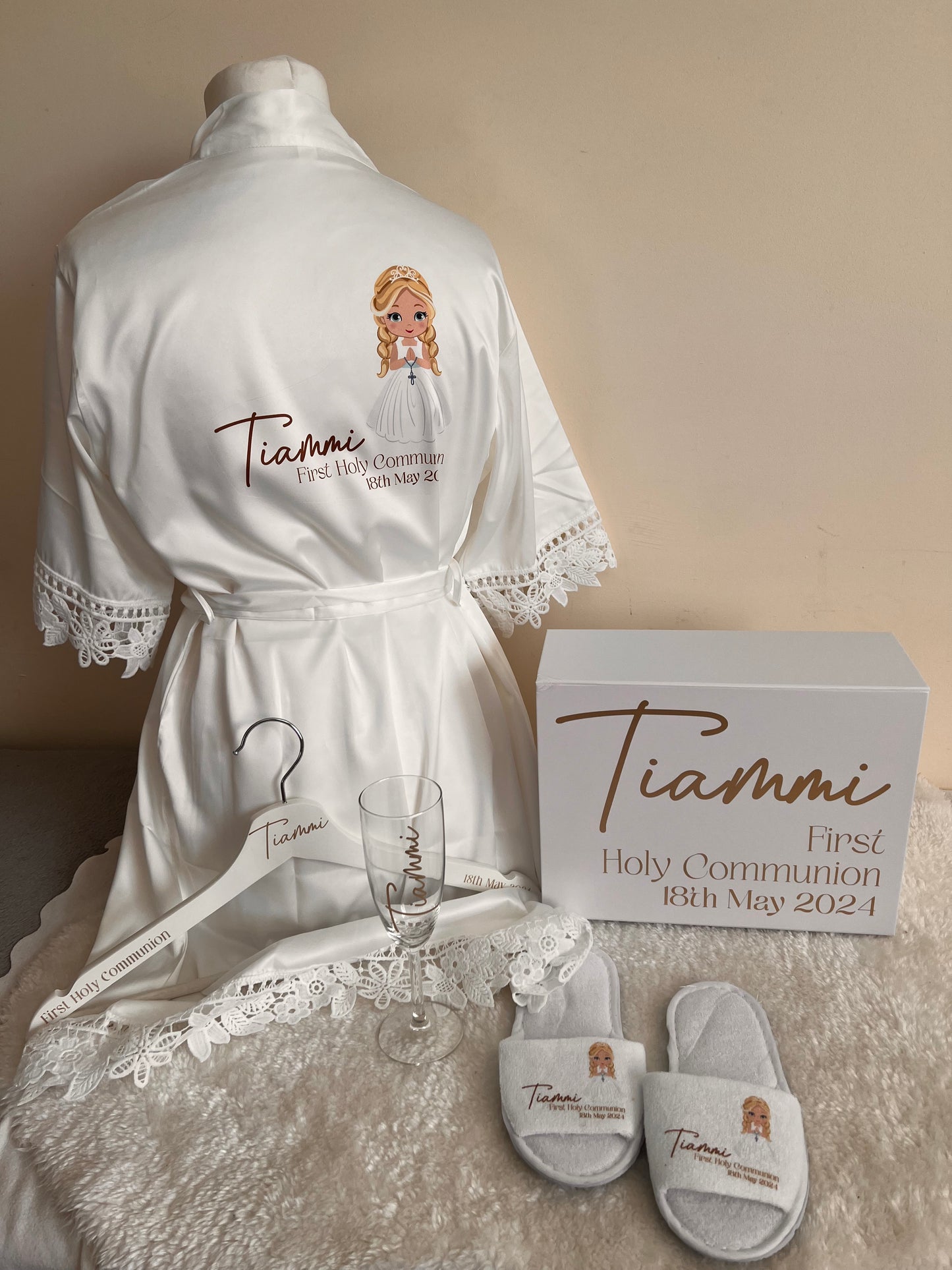 First Holy Communion Lace Sleeve Child Robe/PJ's