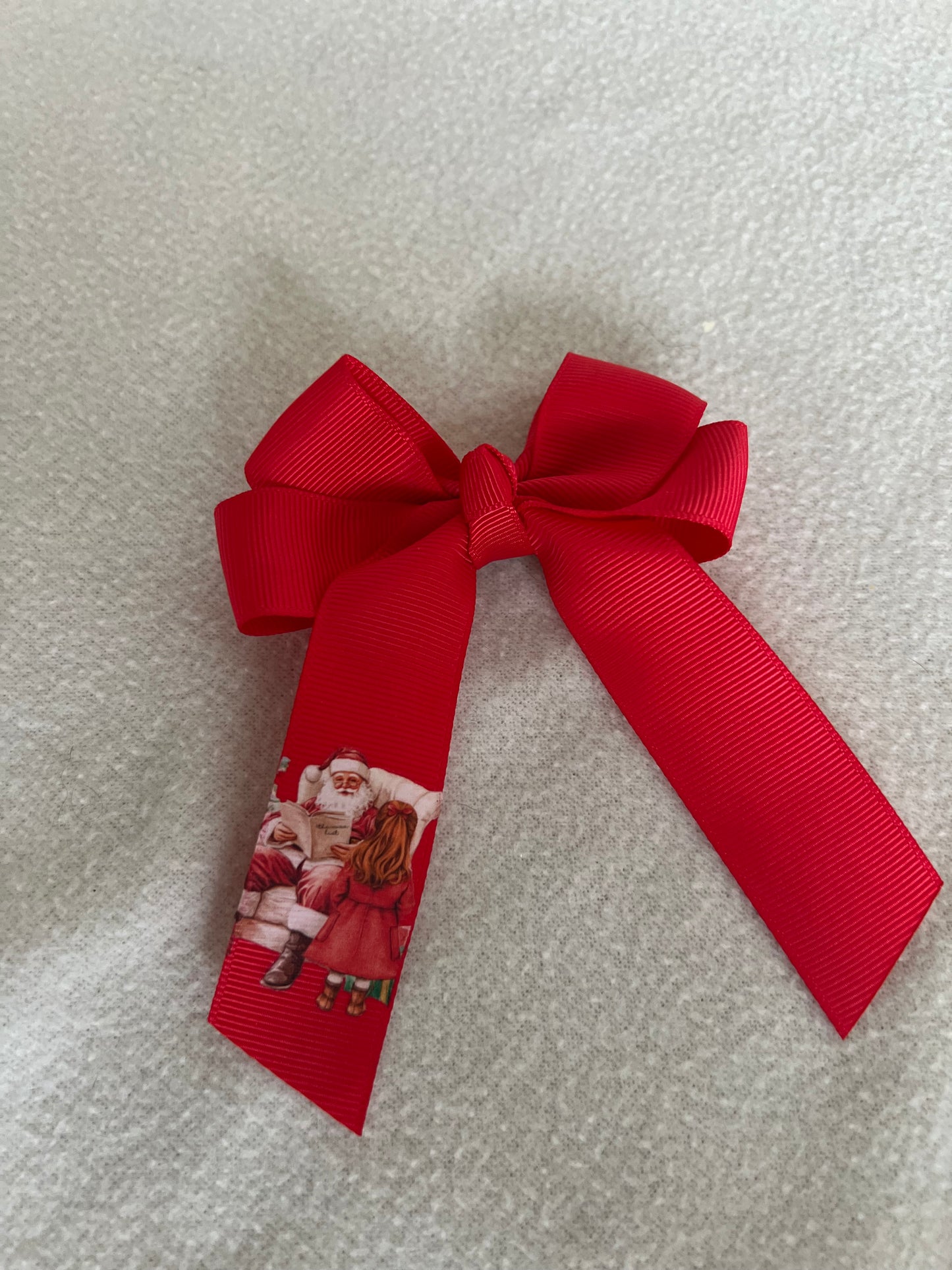 Personalised Christmas/Santa Hair 4 inch Bow