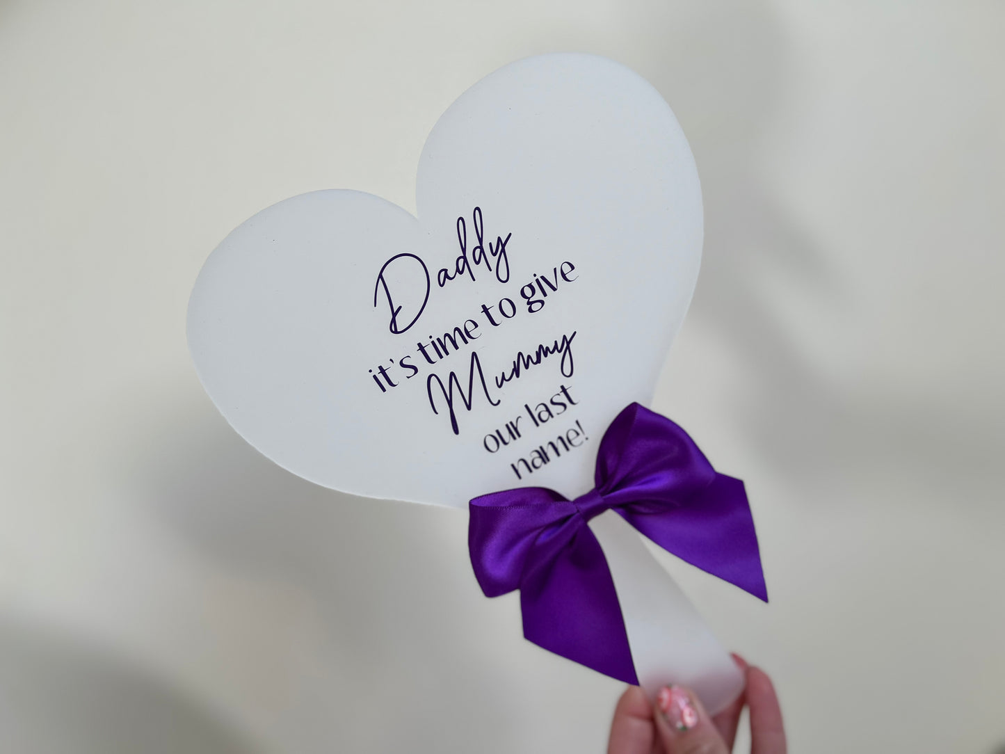 Acrylic Heart Paddle/Wand Sign with Bow